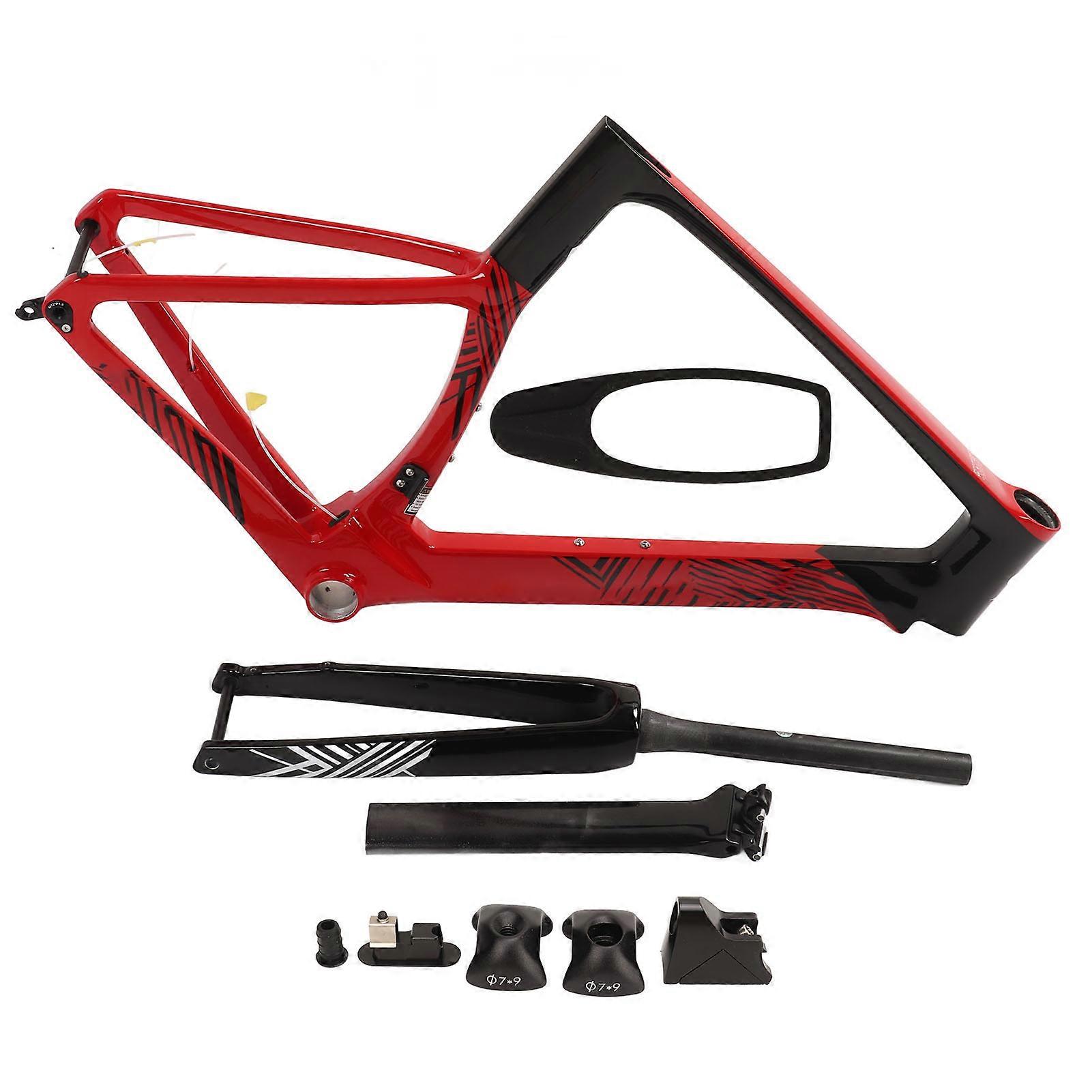 Road Bike Frame with Front Fork Stem Internal Routing Disc Brake Carbon Fiber Bicycle Frame Assembly Kit XXL 58cm / 22.8in