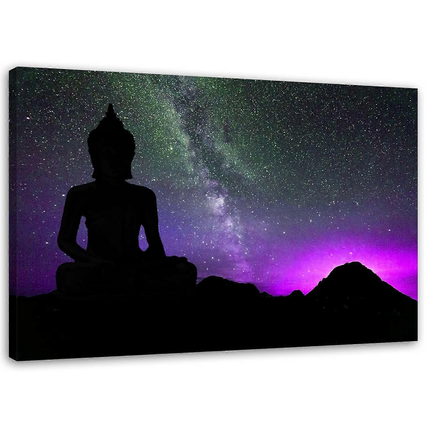 Lienzo, Buda y la aurora boreal - 60x40