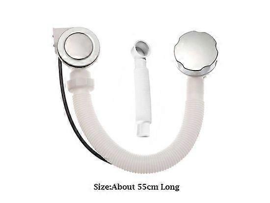 Concealed Bath Overflow Waste Pop-Up Plug Plastic Pipe and Chrome Handle