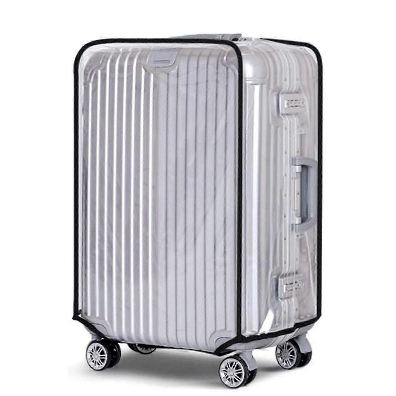 スーツケースラゲッジカバー、クリアPVCラゲッジプロテクター、防水、防塵、スクラッチプルーフ、ホイールトロリーケース用保護カバー、22インチ