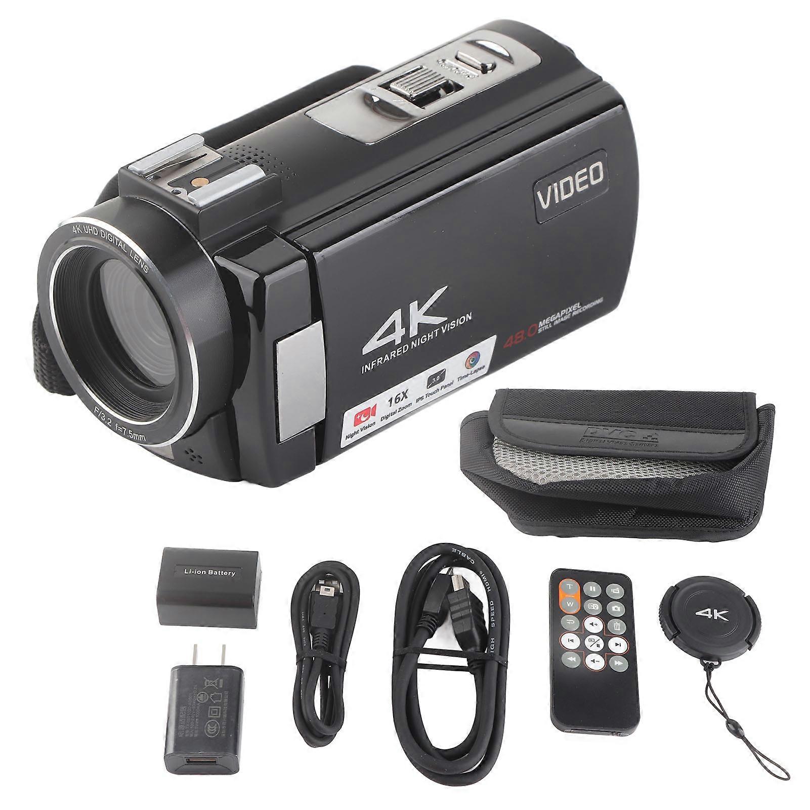 HD Digital Video Camera 3in IPS Screen 48MP DV Camera Night Vision Recording Camera