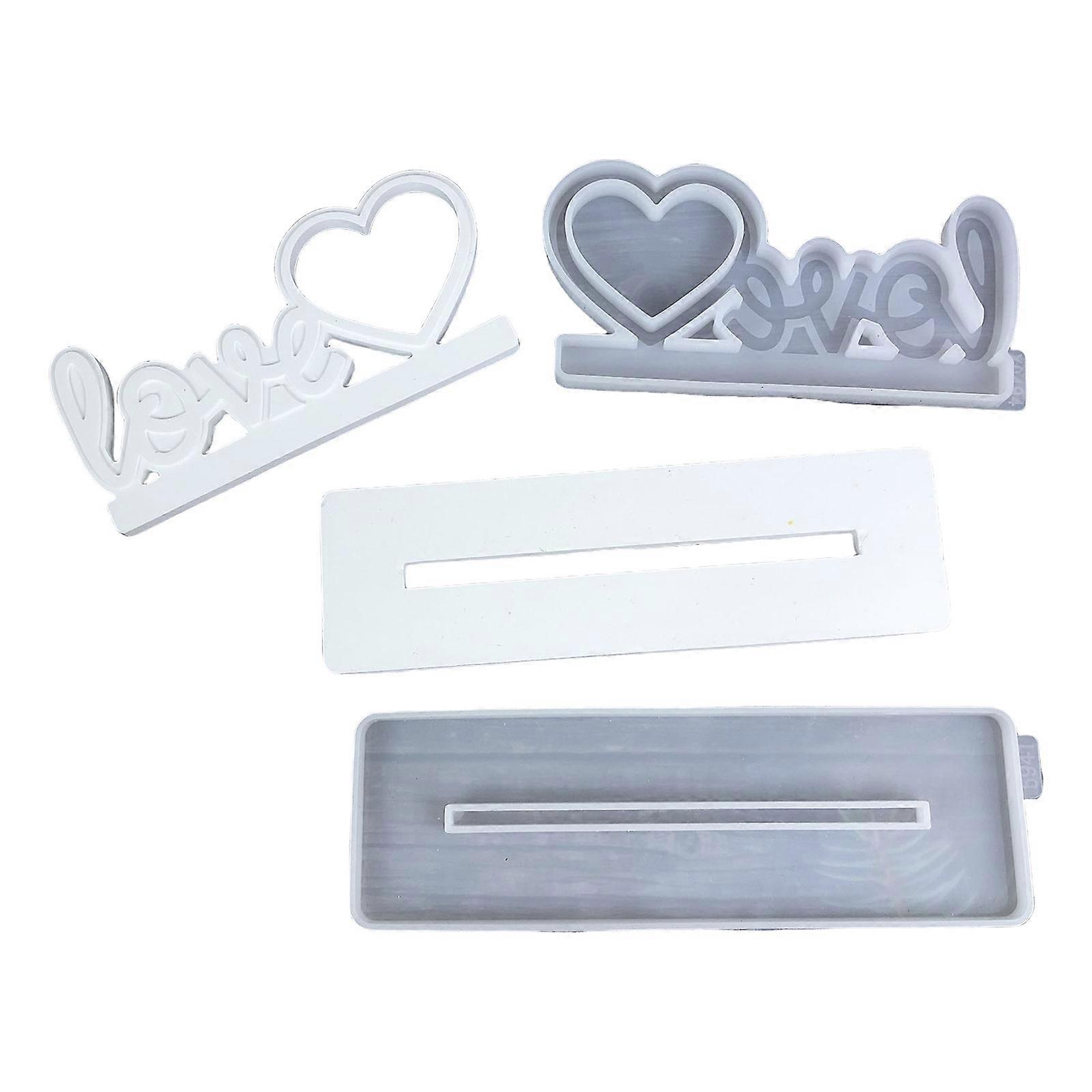 Sophisticated Heart Epoxy Resin Table Display Mold for Customizable Photo Frames and Elegant Desktop Decorations