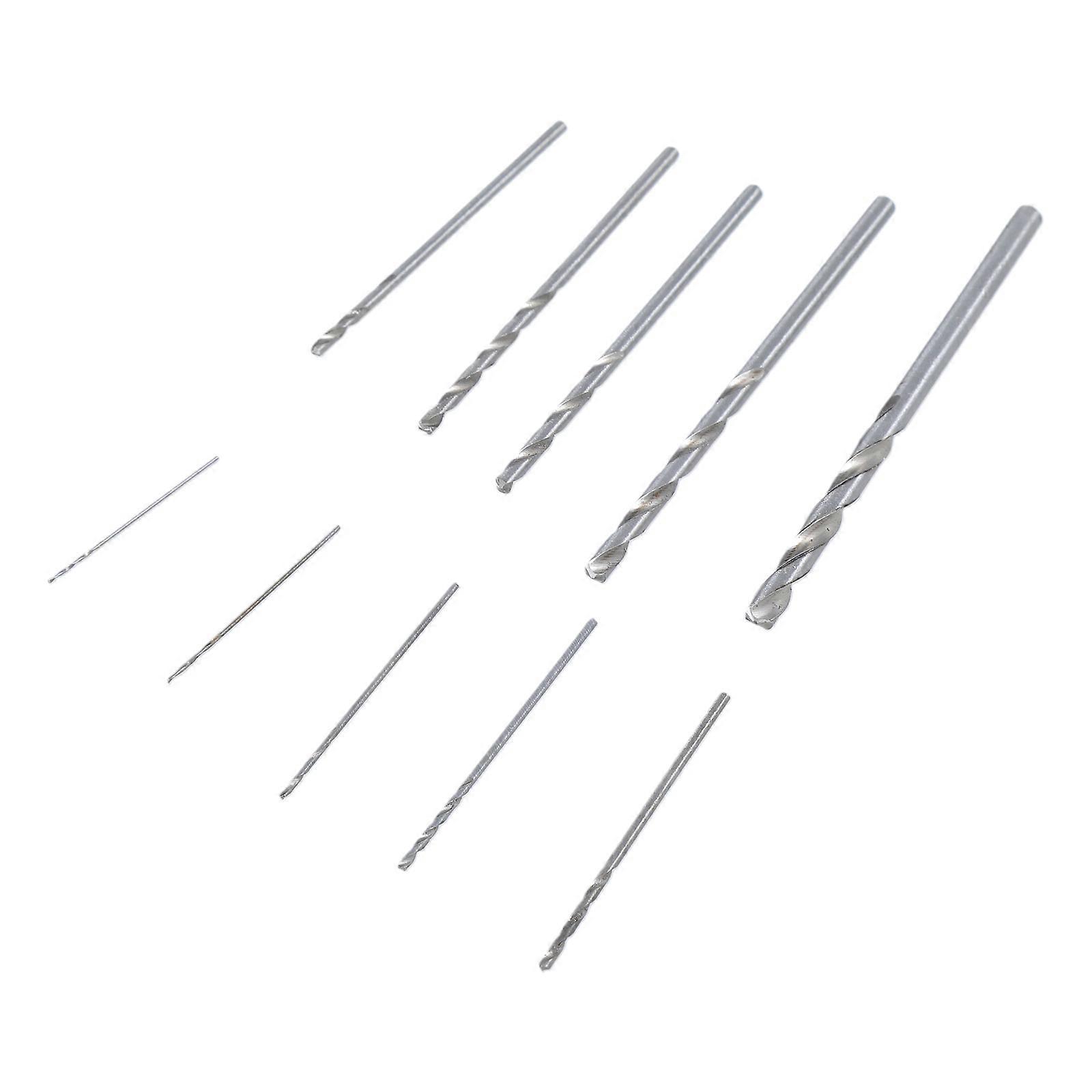 10Pcs HSS High Speed White Steel Twist Drill Bit Set For Rotary Tool New  Silver