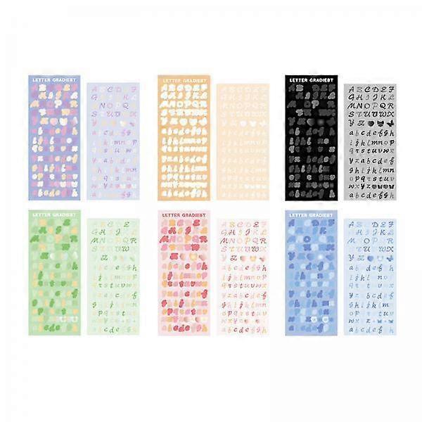 2x6 Sheets Colorful Number Letter Stickers Alphabet Stickers Assorted Self DIY