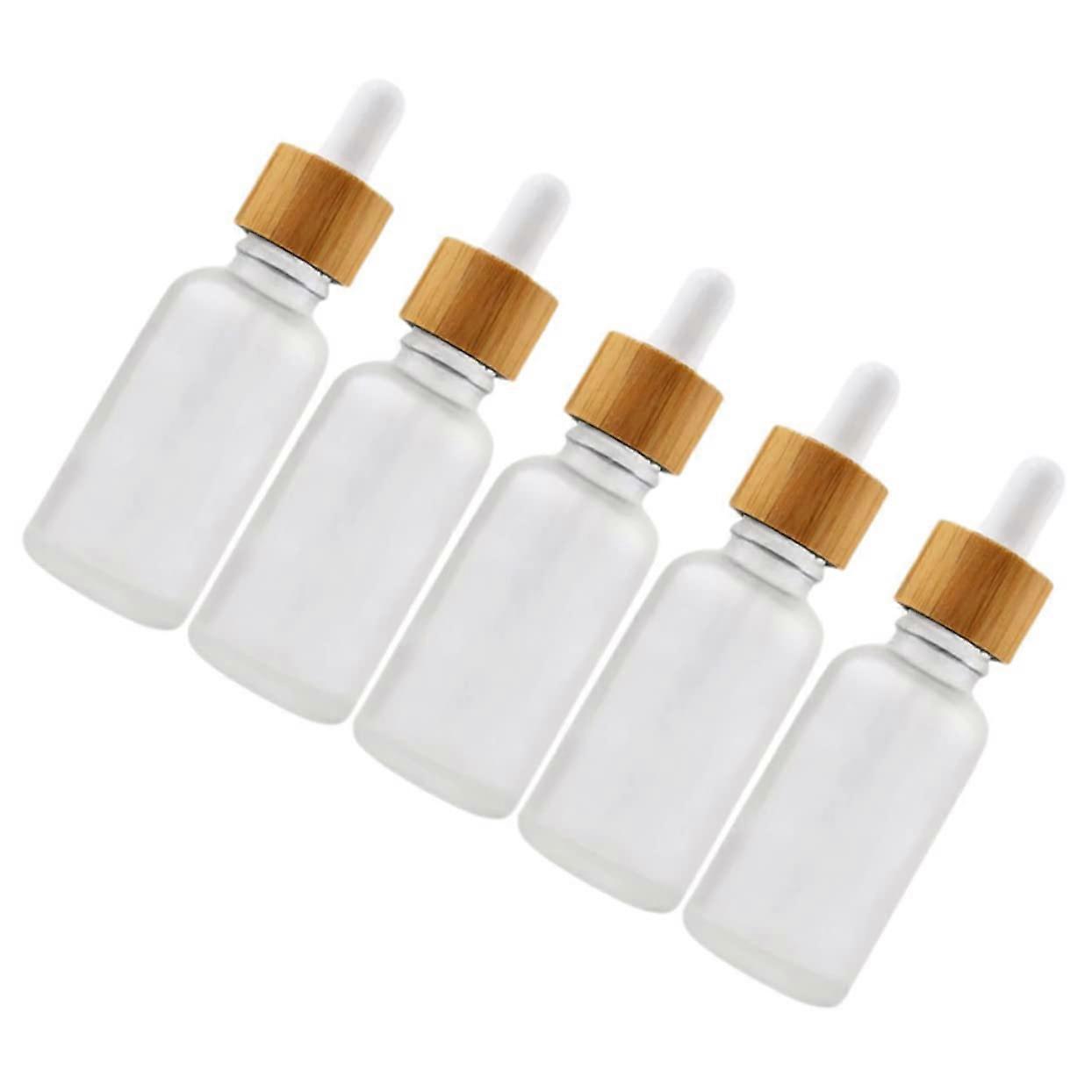 Refillable Travel Bottles 5pcs Small Dropper Bottles Essential Oil Bottles Bamboo Circle Design