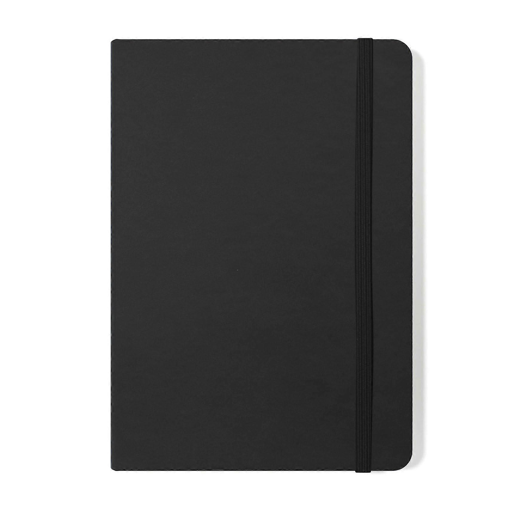 391133 Executive Soft Feel Notebook Ruled with Marker Ribbon 160pp 90gsm A5 Black Ref 197BK