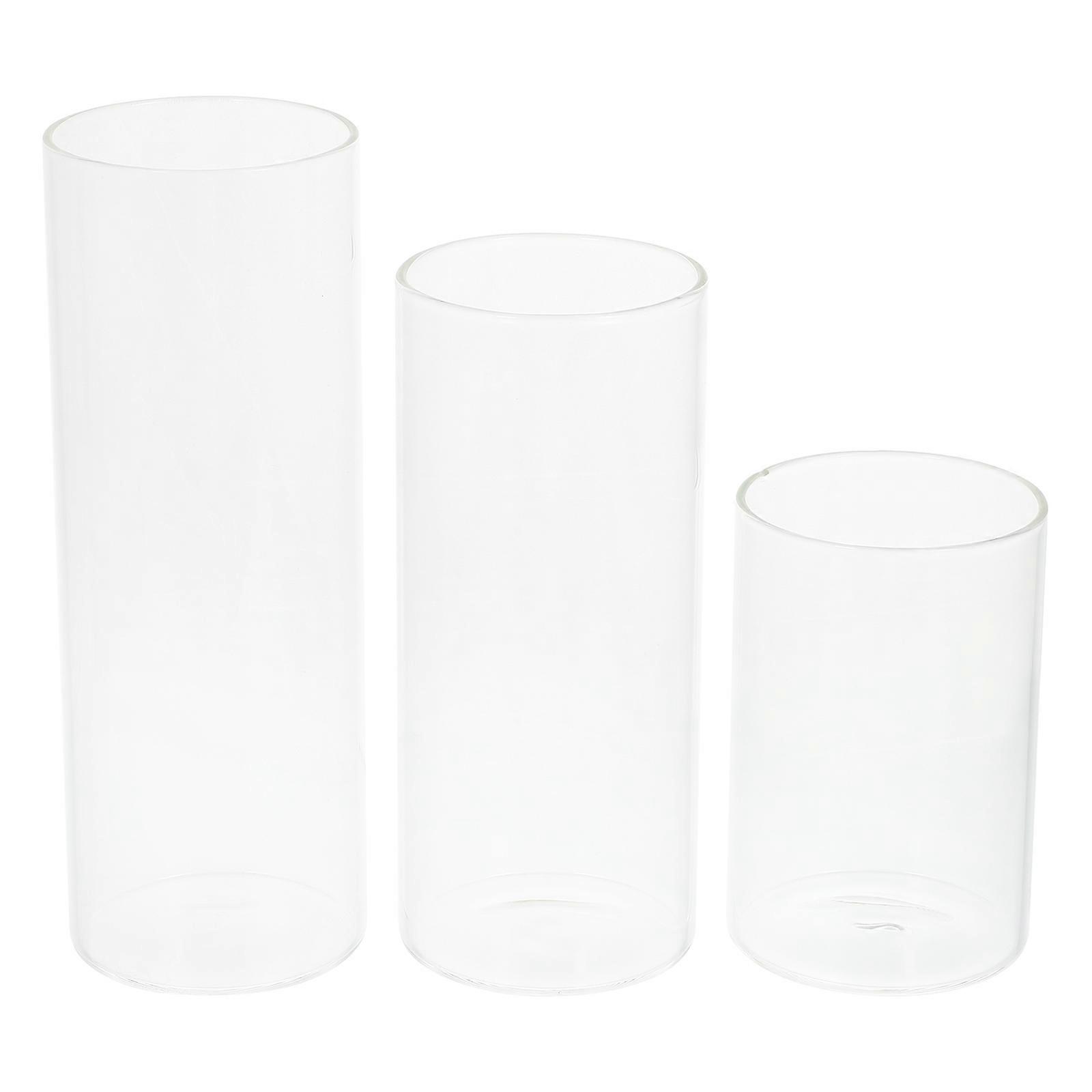 Transparent Synthetic Candle Holders for Home Decoration 3pcs Size Combinations Cylindrical