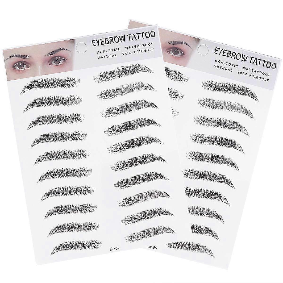 2pcs Imitation Eyebrow Artificial Eyebrow Hair-like Eyebrow Transfer Stickers Eyebrow Tool for Men W