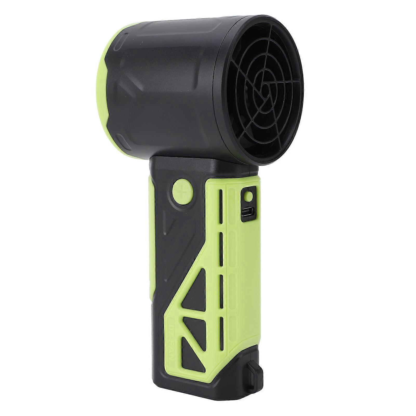 מאוורר טורבו כף יד 100 מהירויות 4000mAh סוללה נטענת מיני מאוורר נייד לנסיעות בחוץ שחור ירוק 