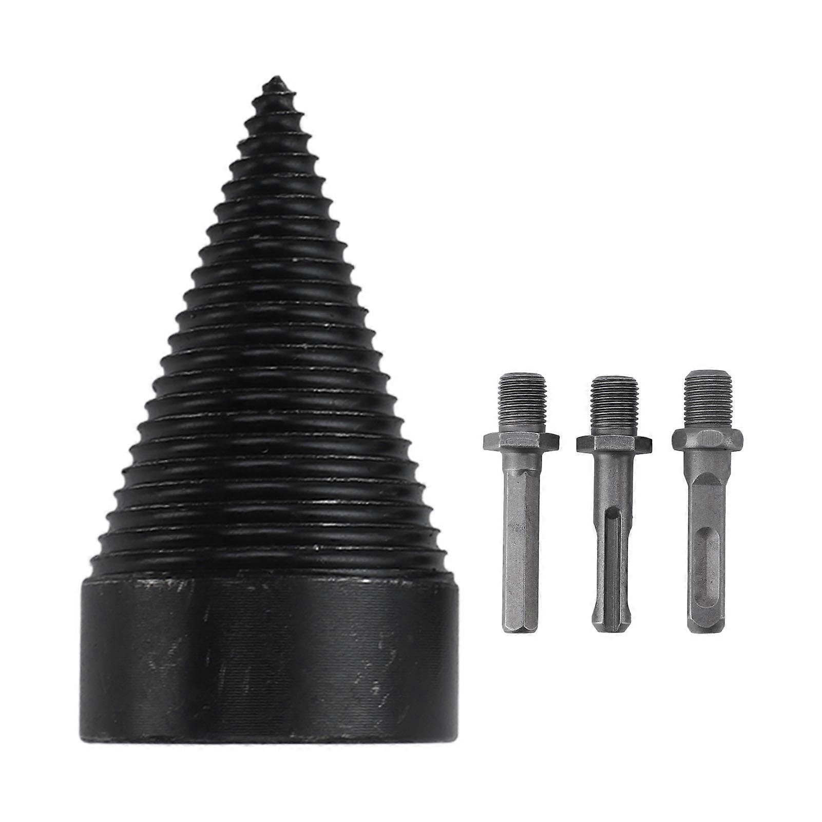 Log Splitter for Firewood, Kindling Wood Splitting Bit with 3 Drilling Handles, Drill Bits for Firewood Logs, Labor Saving, 50mm