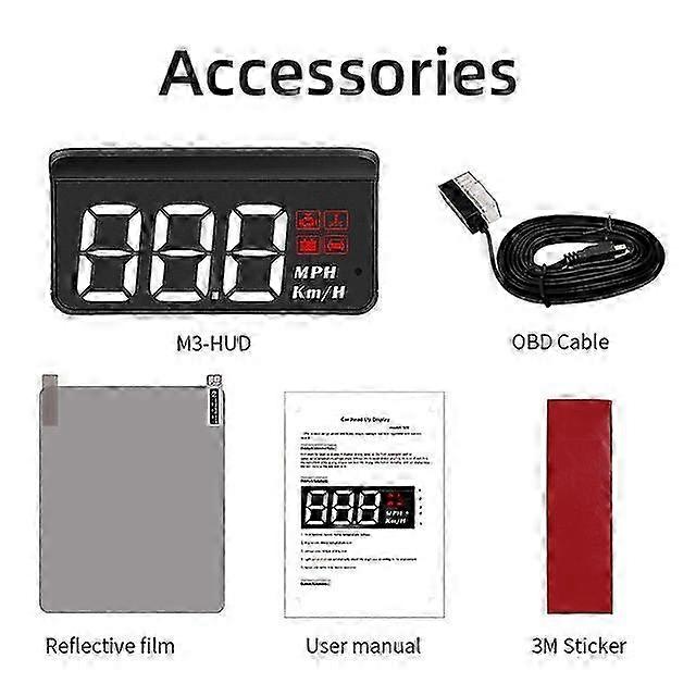 M3 OBD2 HUD Car Head Up Display Speed Monitoring System Onboard Computer Windshield Projector Digital Electronic Vehicle Accessories