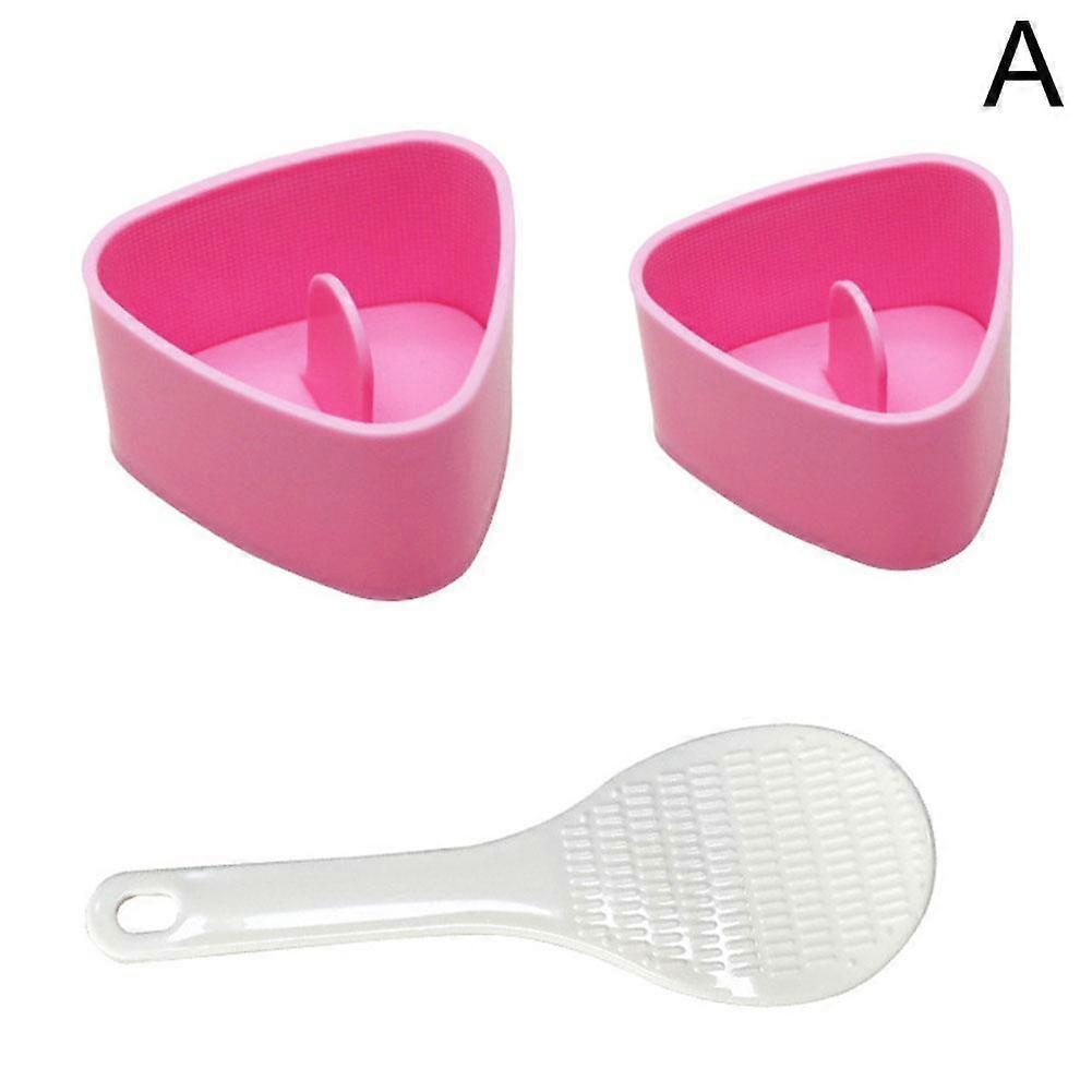 Triangle Rice Ball Mould 3-Piece Set With Rice Spoon Easy Onigiri Sushi Maker Reusable Bento Tool