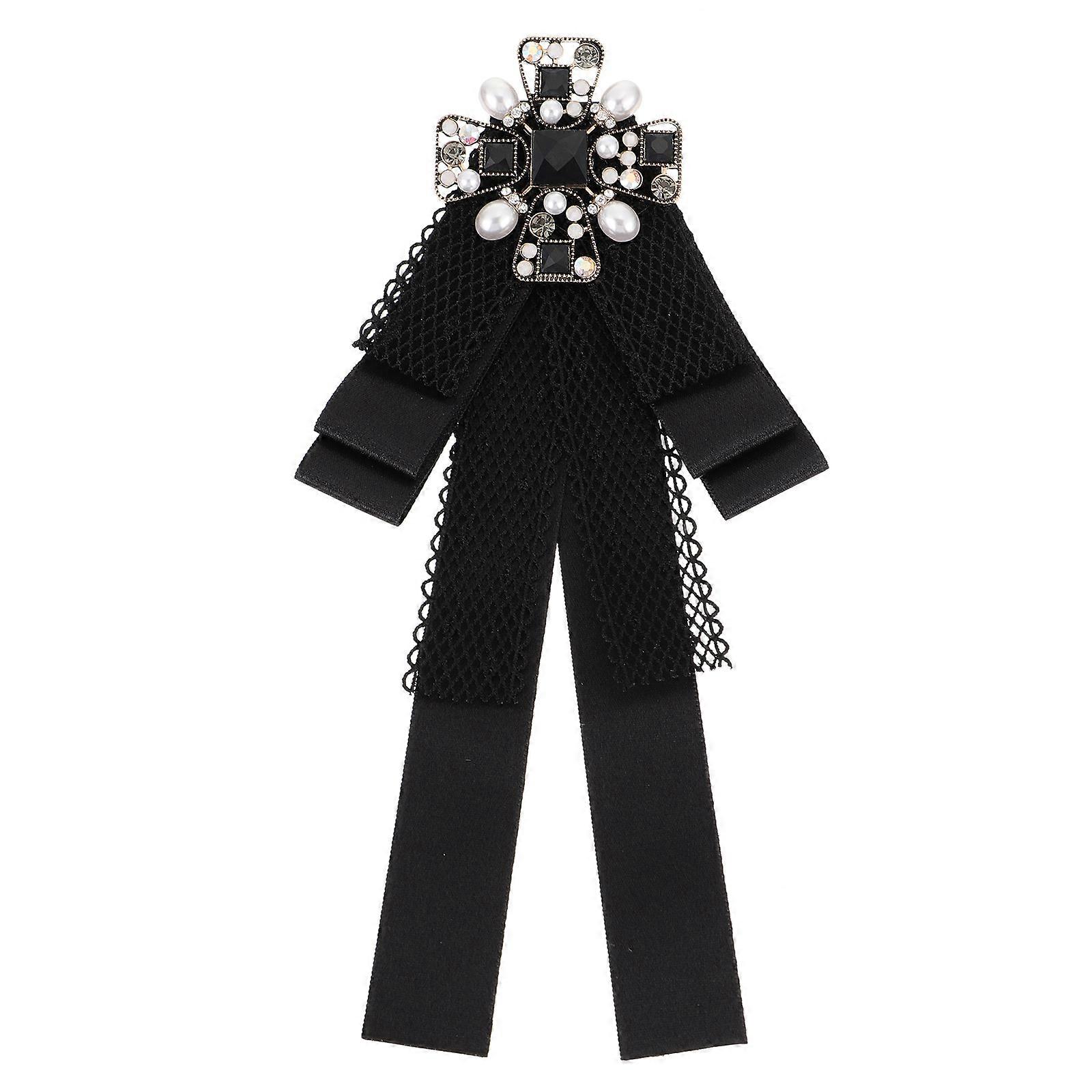 Bowknot de mode, épingle de col en strass avec confort, look élégant