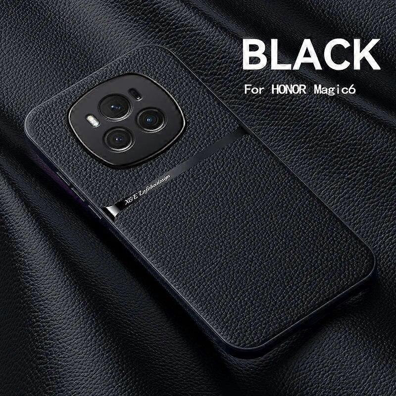 Για Honor Magic6 Pro Θήκη Μαγνητική Θήκη Αυτοκινήτου Δερμάτινη Θήκη Τηλεφώνου Για Honor Magic 6 Pro 6Pro Μαλακό Αντικραδασμικό Κάλυμμα Σιλικόνης