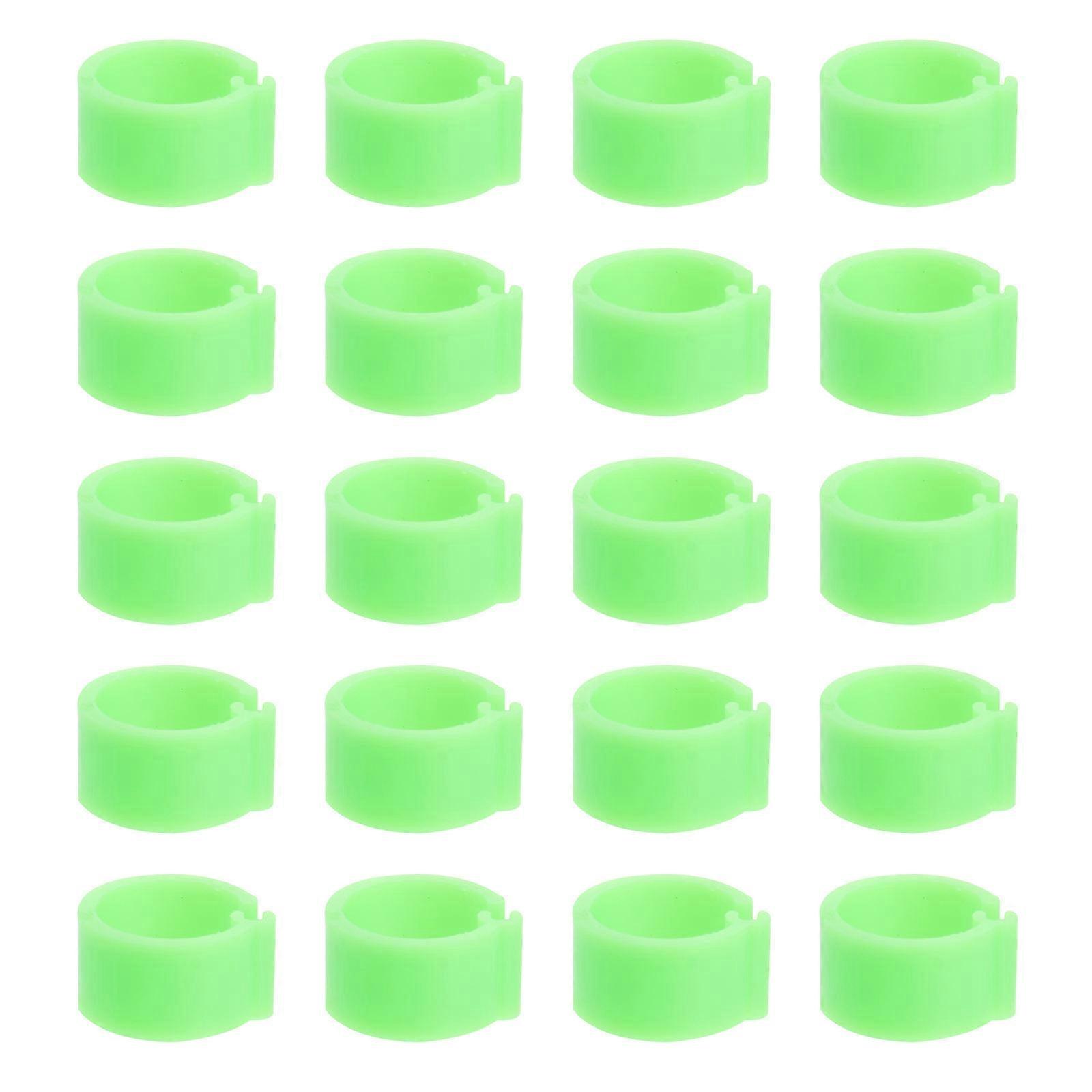 Practical Pigeon Identification Rings for Pet Use Lightweight Plastic Green Color Simple Design Easy to Apply