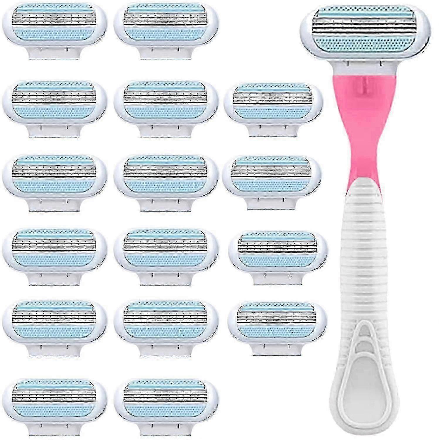 Women's Razor Blade Refills - 16 Pink Handle for Smooth Shave