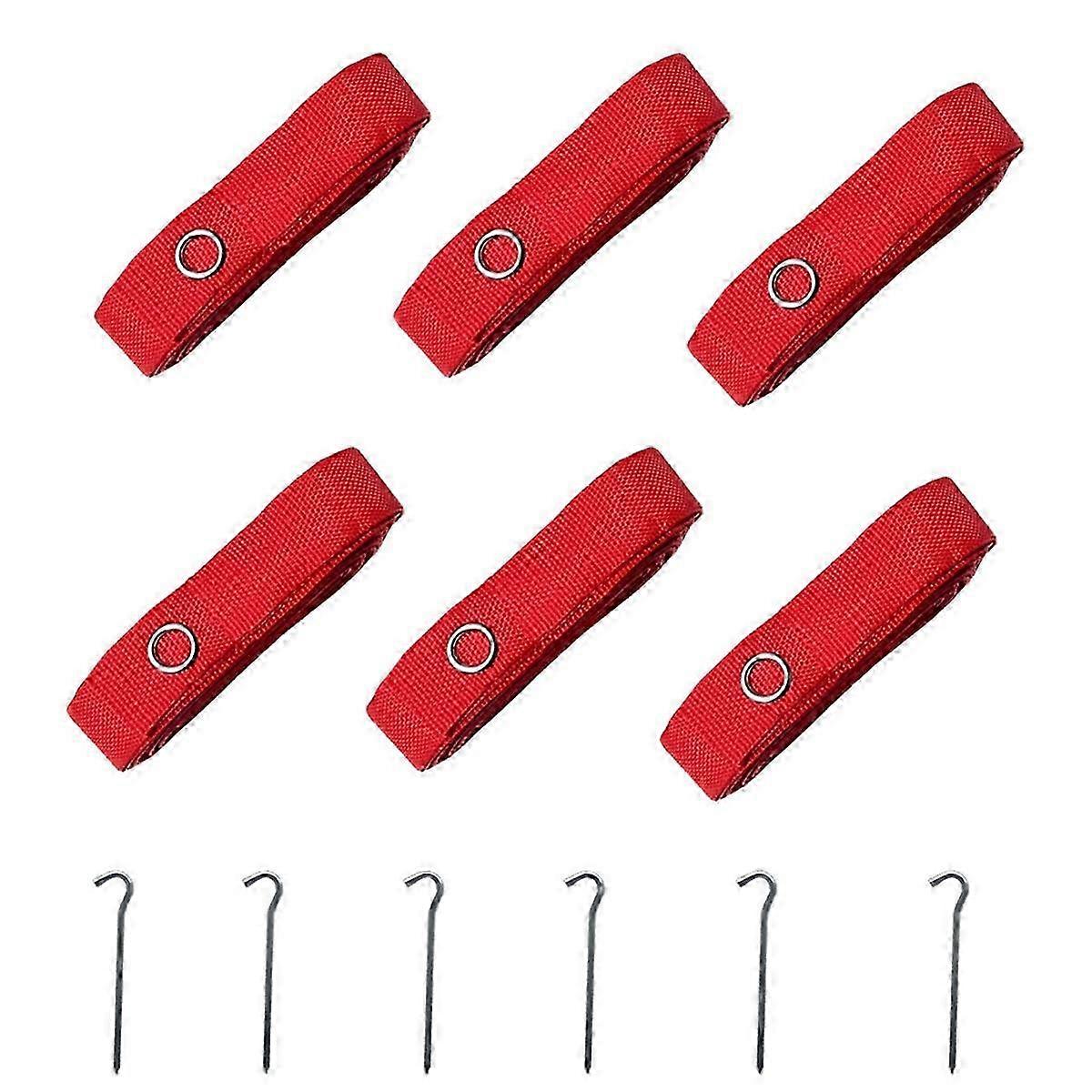 6pcs κόκκινες γραμμές γηπέδων πετοσφαίρισης παραλίας - φορητός εξοπλισμός σήμανσης για υπαίθρια παιχνίδια