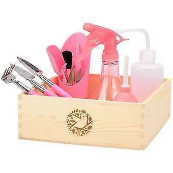 14 Mini Pflanzenwerkzeuge Set mit Holzkiste für Sukkulenten & Rosen