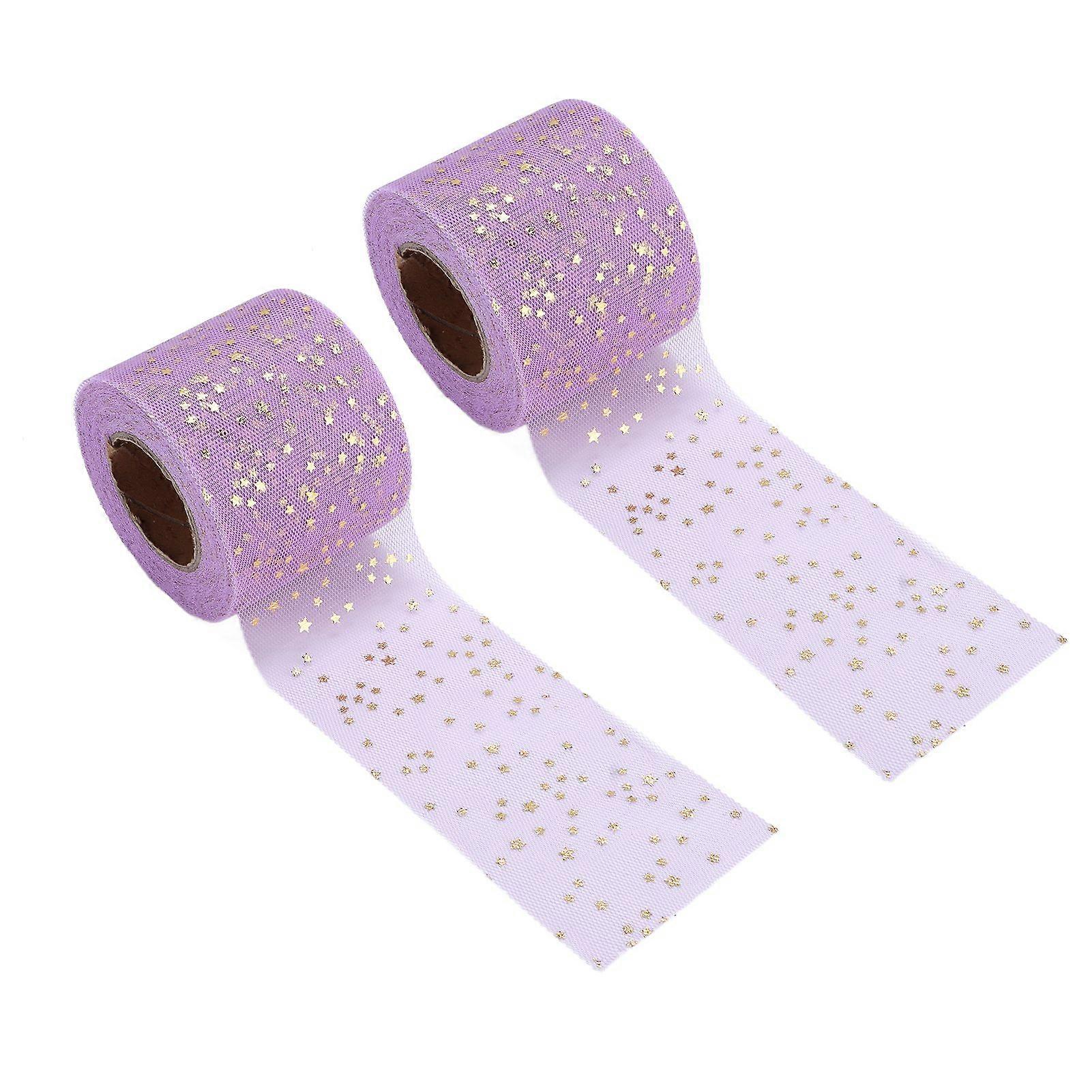 2025 Latest Model  2Pcs Glitter Tulle Rolls Shiny Appearance Easy Use