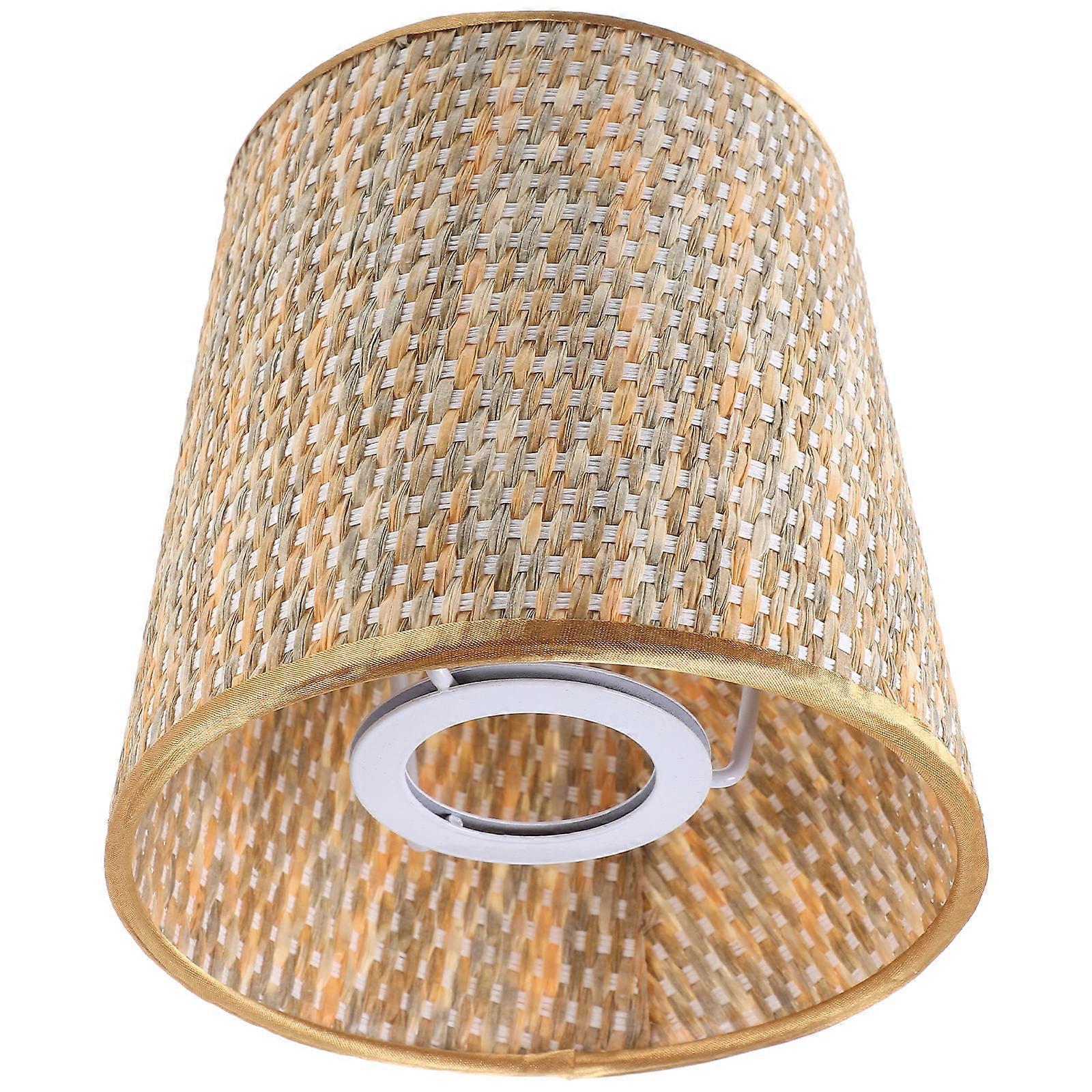 Rustic Woven Cone Lampshade Lightweight Fabric Replacement for Table and Floor Lamps, Delicate Bedroom Lighting Decor