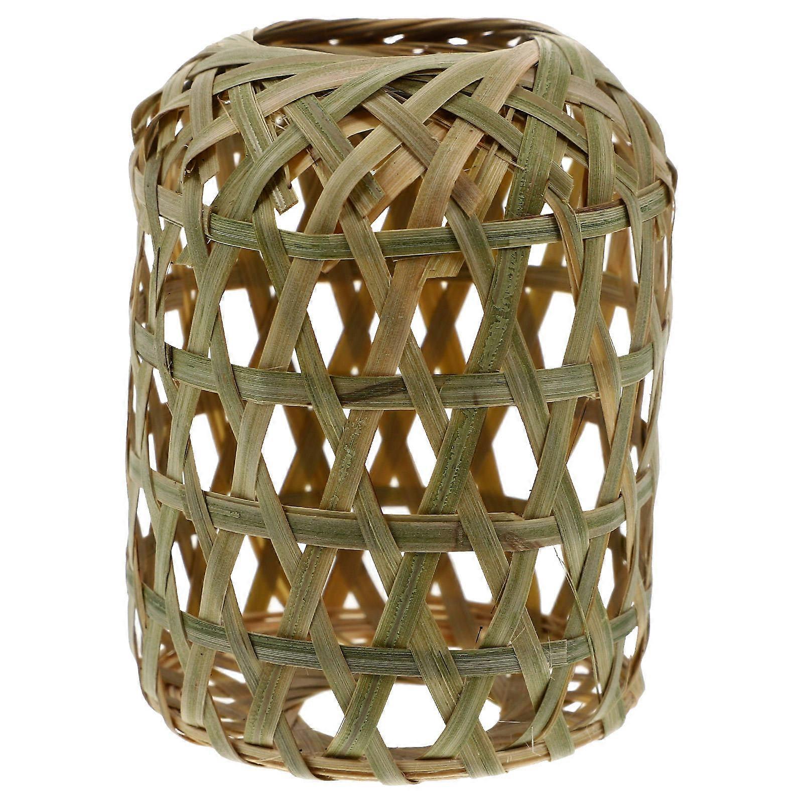 Bamboo Woven Hanging Lamp Cover Durable Handmade Lampshade for Tea Room Soft Light Diffuser Easy Installation Warm Ambiance Decor