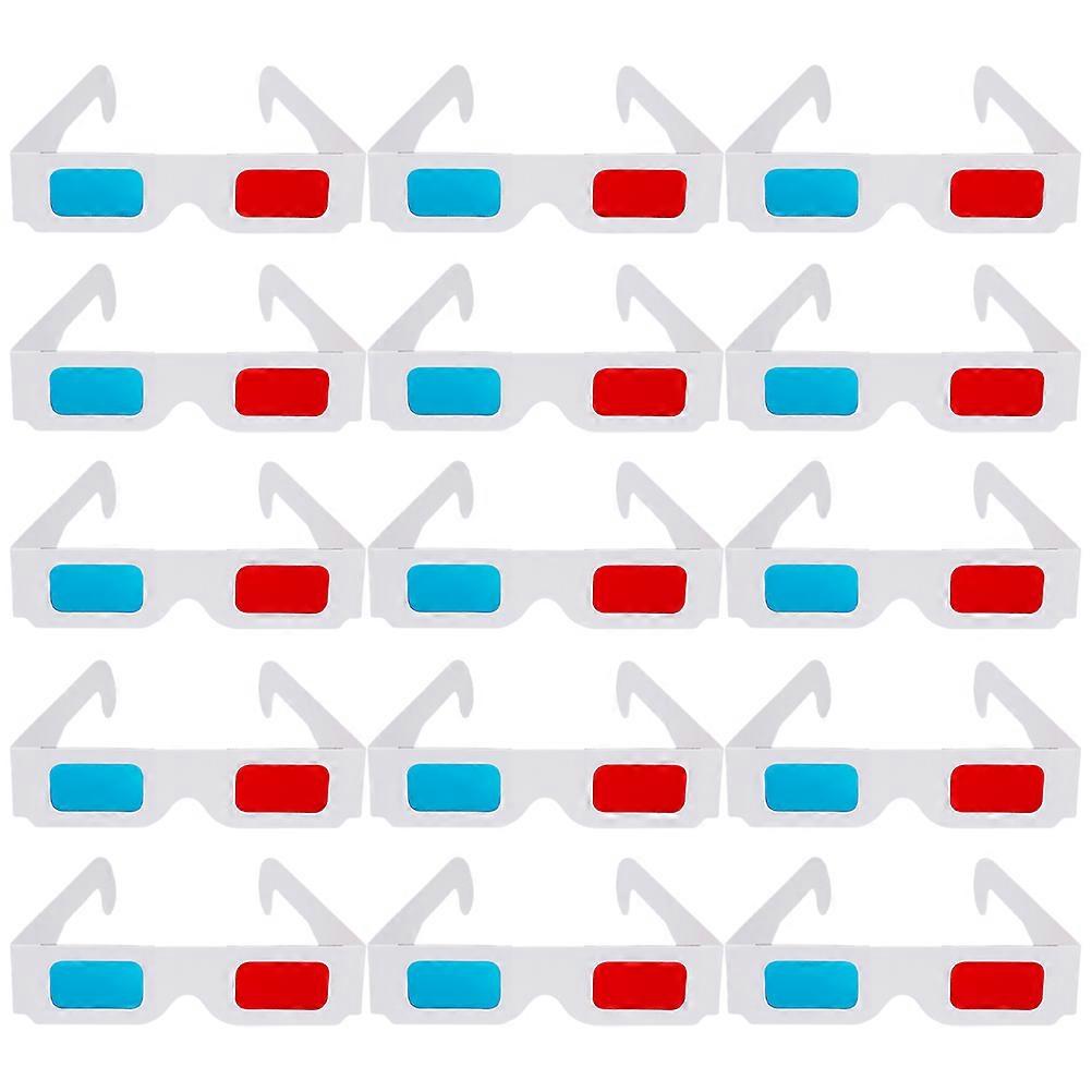 40pcs Anaglyph for Movies, Games & Photos Red and Blue Cardboard Viewing Glasses for 3D Magazines & Media