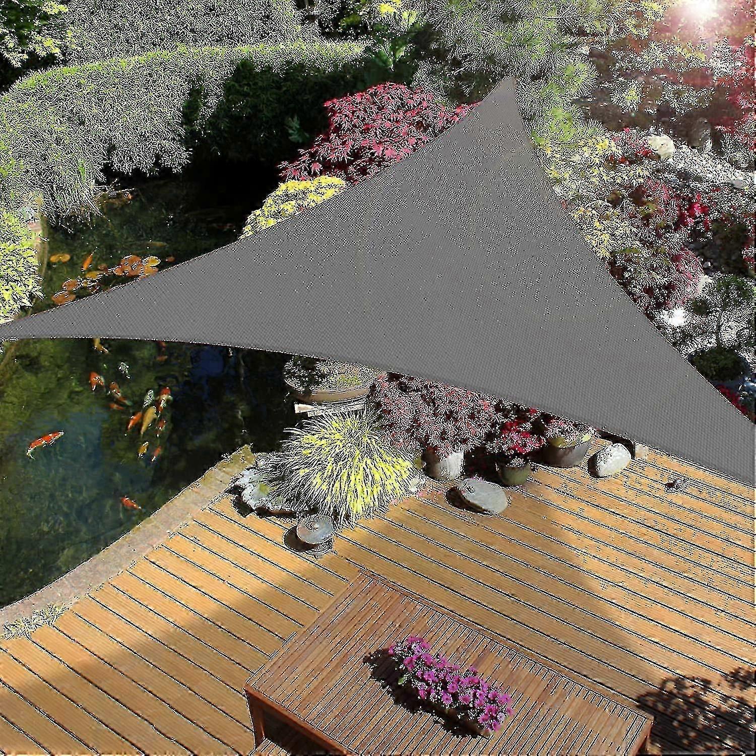 2025 3x3x3m Gray Triangle Shade Sail 95% UV Protection Waterproof Sun Canopy For Garden Pool Camping With Ropes_HWE04