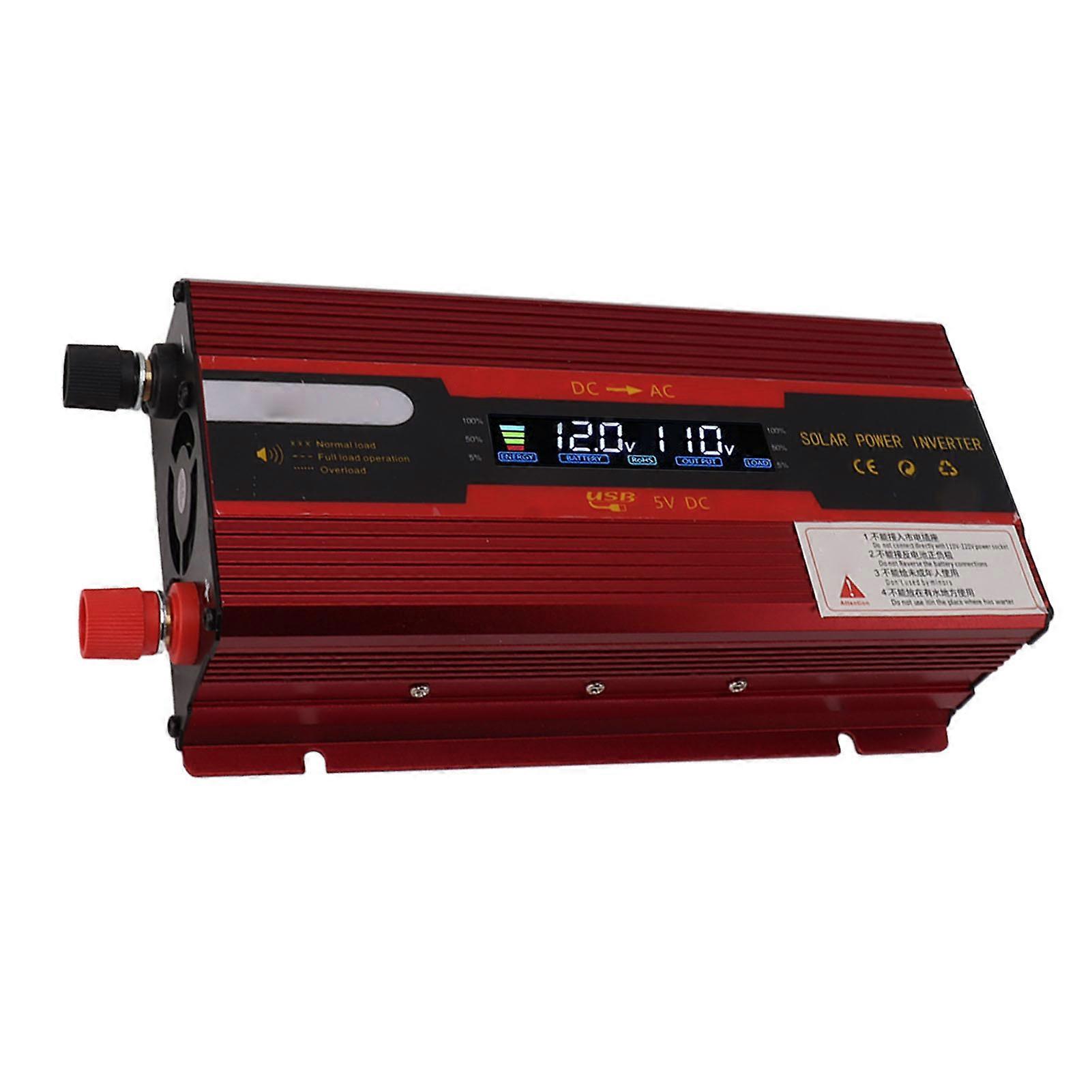 Car Inverter Red LCD Display Multifunctional Protection 4000w 12v 24v to  Inverter for Vehicles