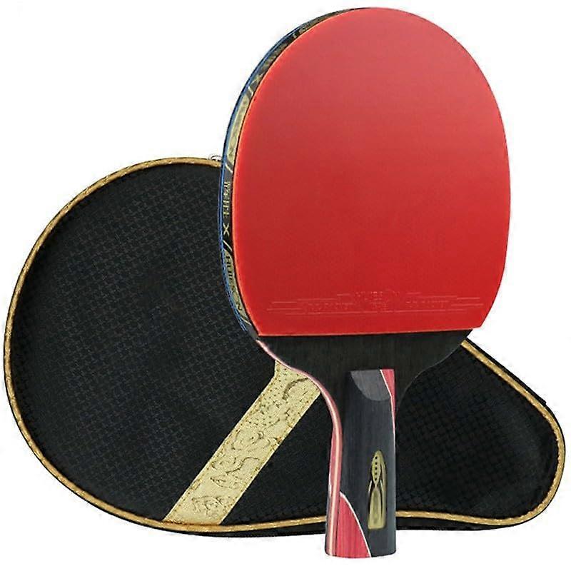 Table Tennis Set Ping Pong Bat Table Tennis Bat for Advanced Training with Pure Wooden Handle Provides an Ideal Balance of Speed, Spin and Control
