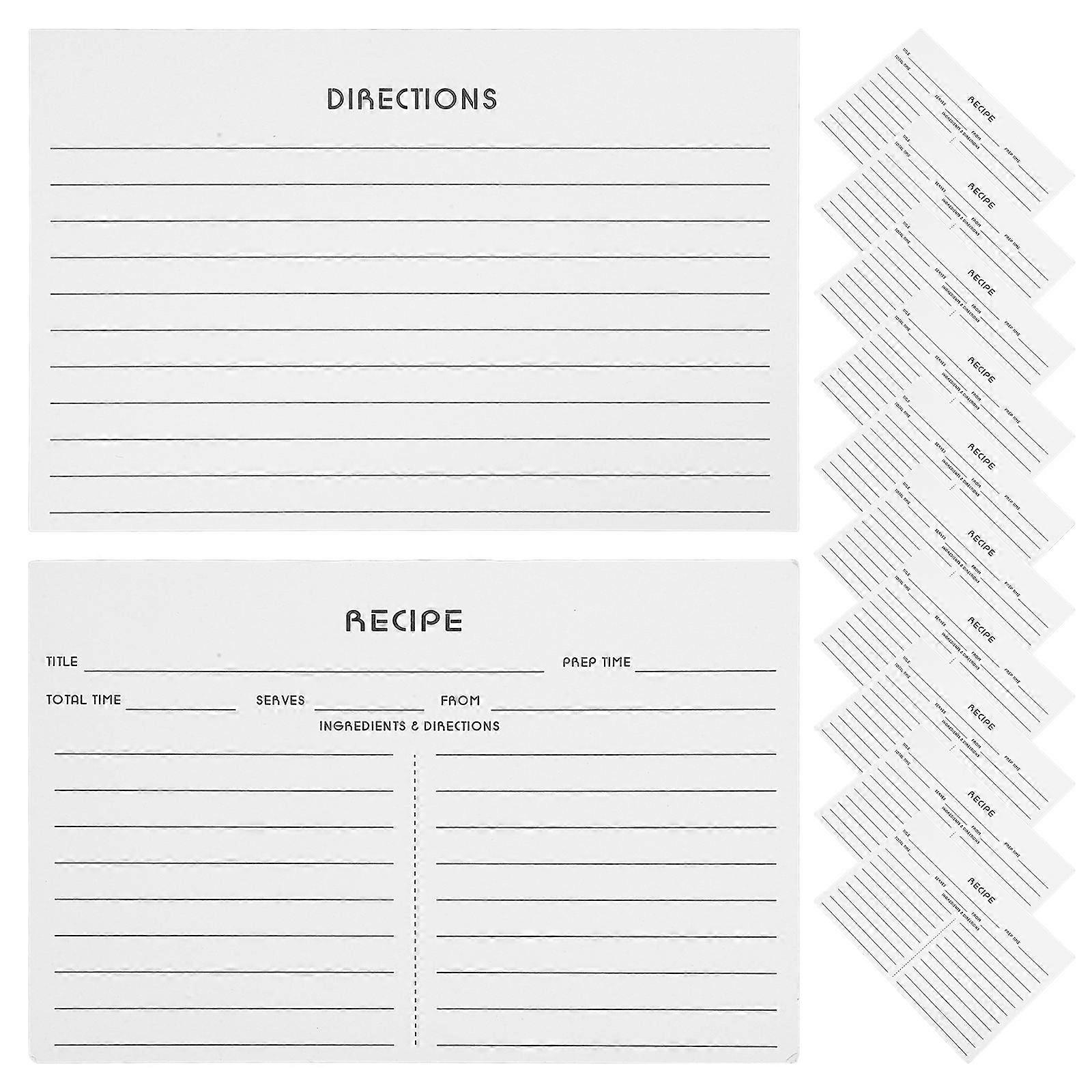 Blank Recipe Cards Writing Space Rectangular Shape For Weddings Bridal Showers 50Pcs