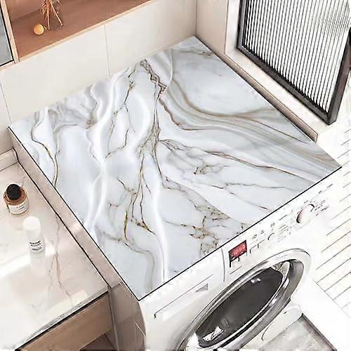 Washing Machine Pad, NonSlip, Absorbent, QuickDrying, Taupe Marble 60x60cm