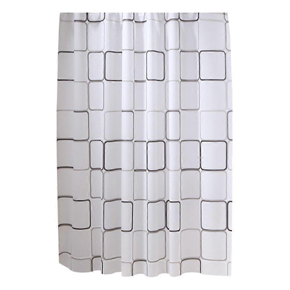 Waterproof Bath Curtain with Hooks Kids Bathroom Accessory Square Shape 180x180cm Stainless Steel 1Set