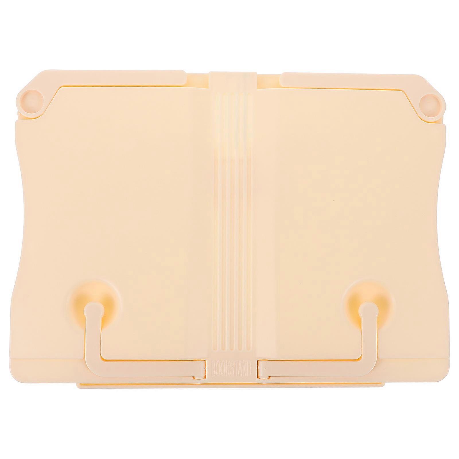 Student Reading Stand Book Rack in Beige ABS Material for Home Use Lightweight Adjustable Angle