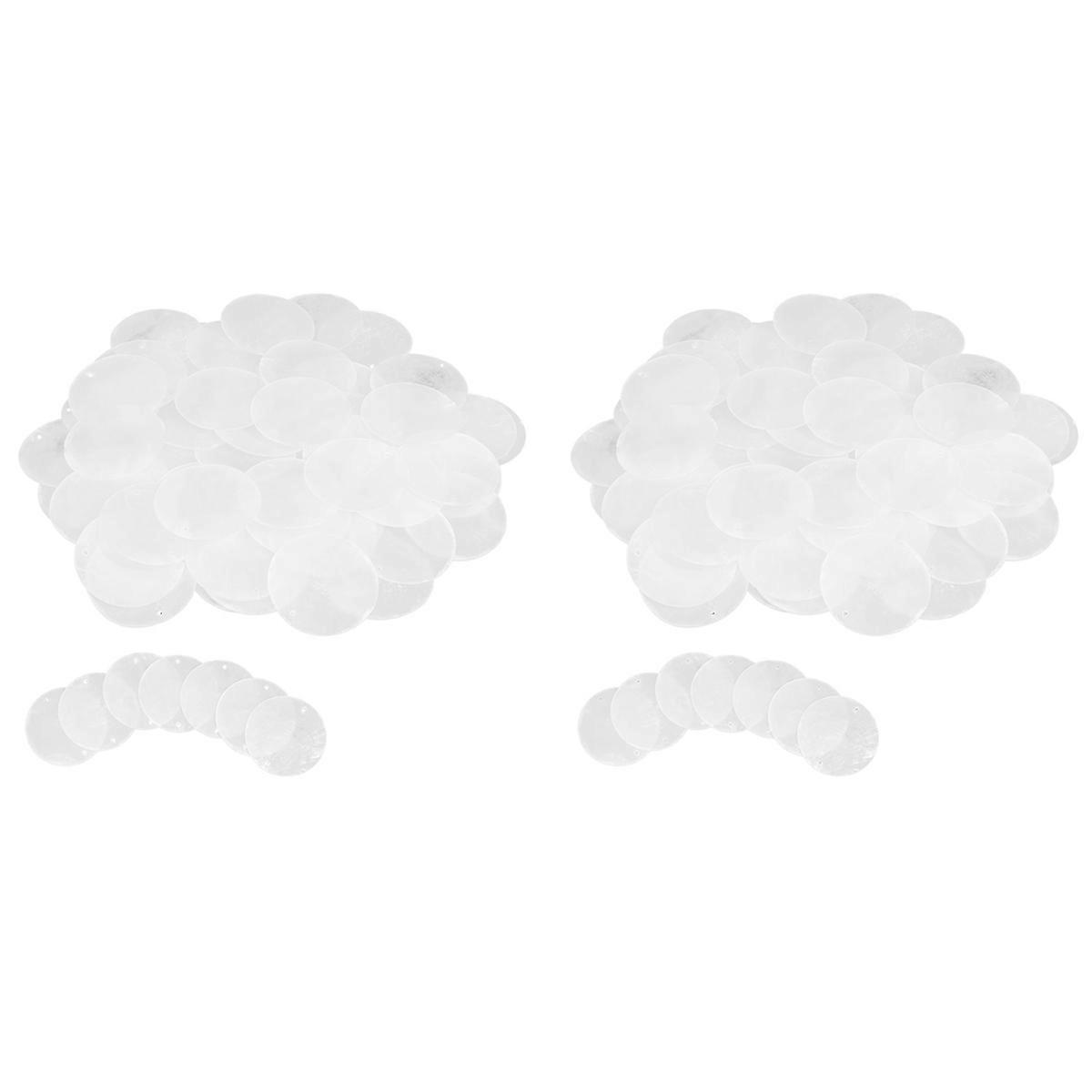 360 Pcs Round Natural Shells Capiz Sea Shells 2 Inch Oyster Shells for Crafting with 2 Holes Sea She