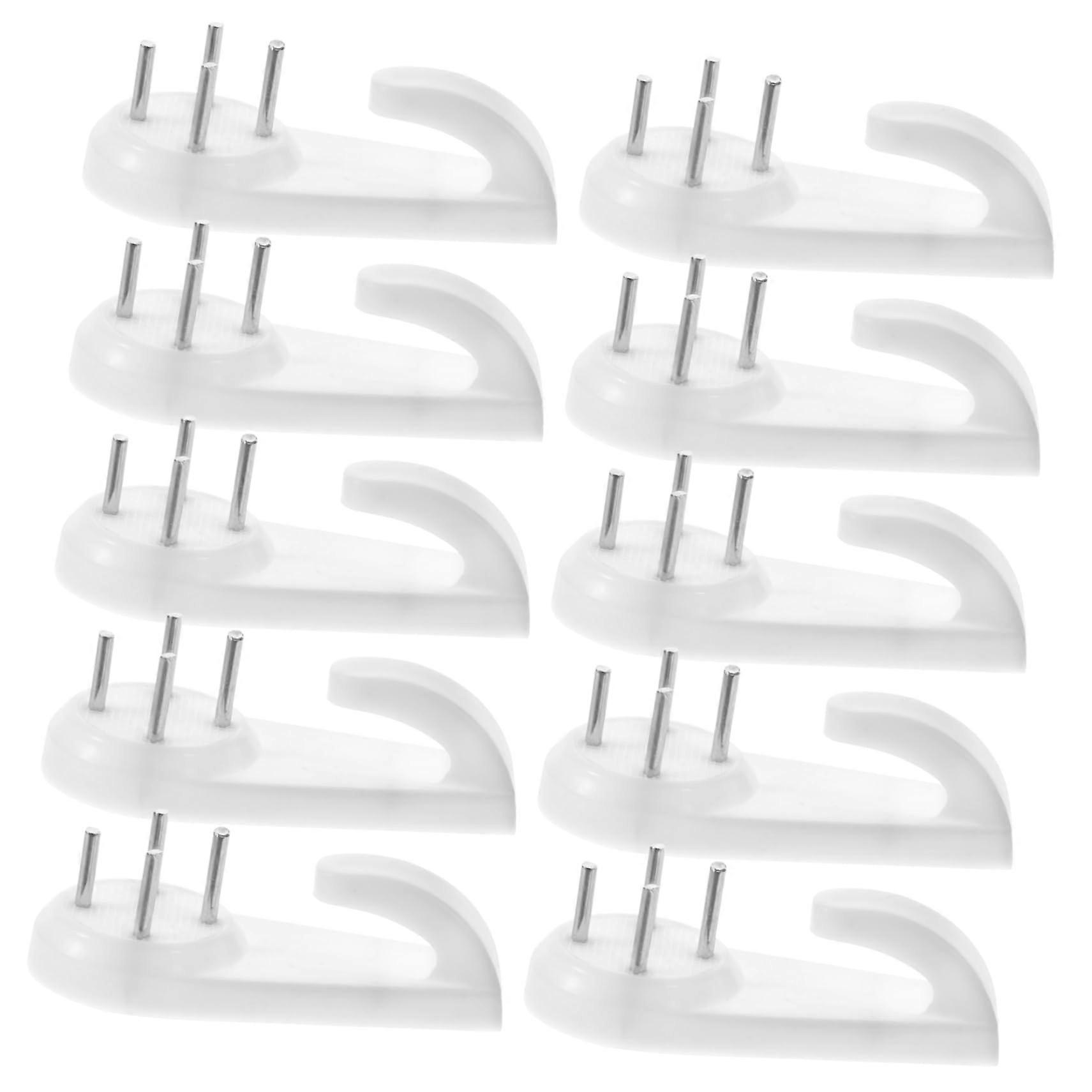Hardware for Hanging Pictures, 60-Pack Sticky Hangers, White Plastic Hooks, Wire for Frames and Mirrors