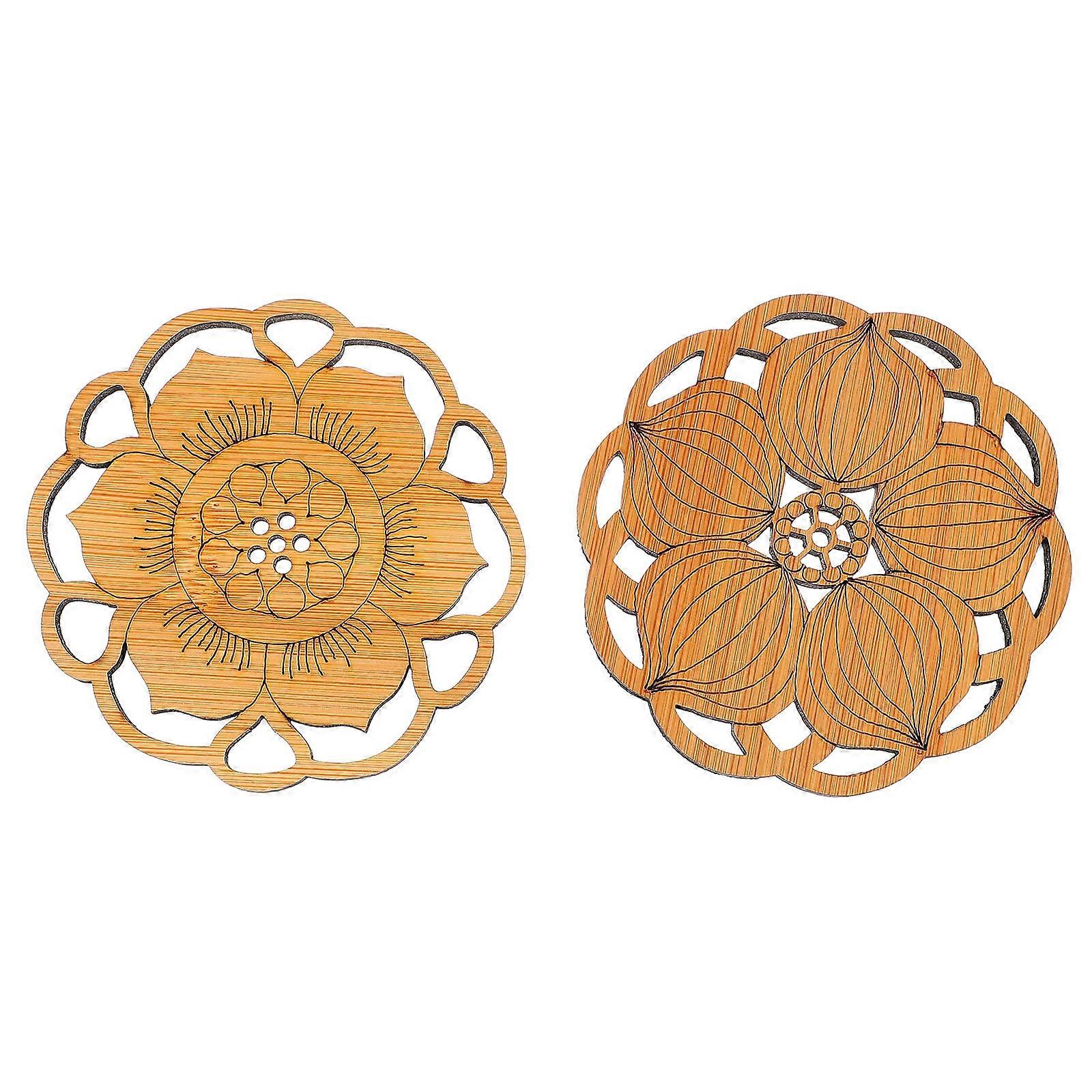 Mat Bamboo Color Thickened Design Coasters 1Set For Home Use