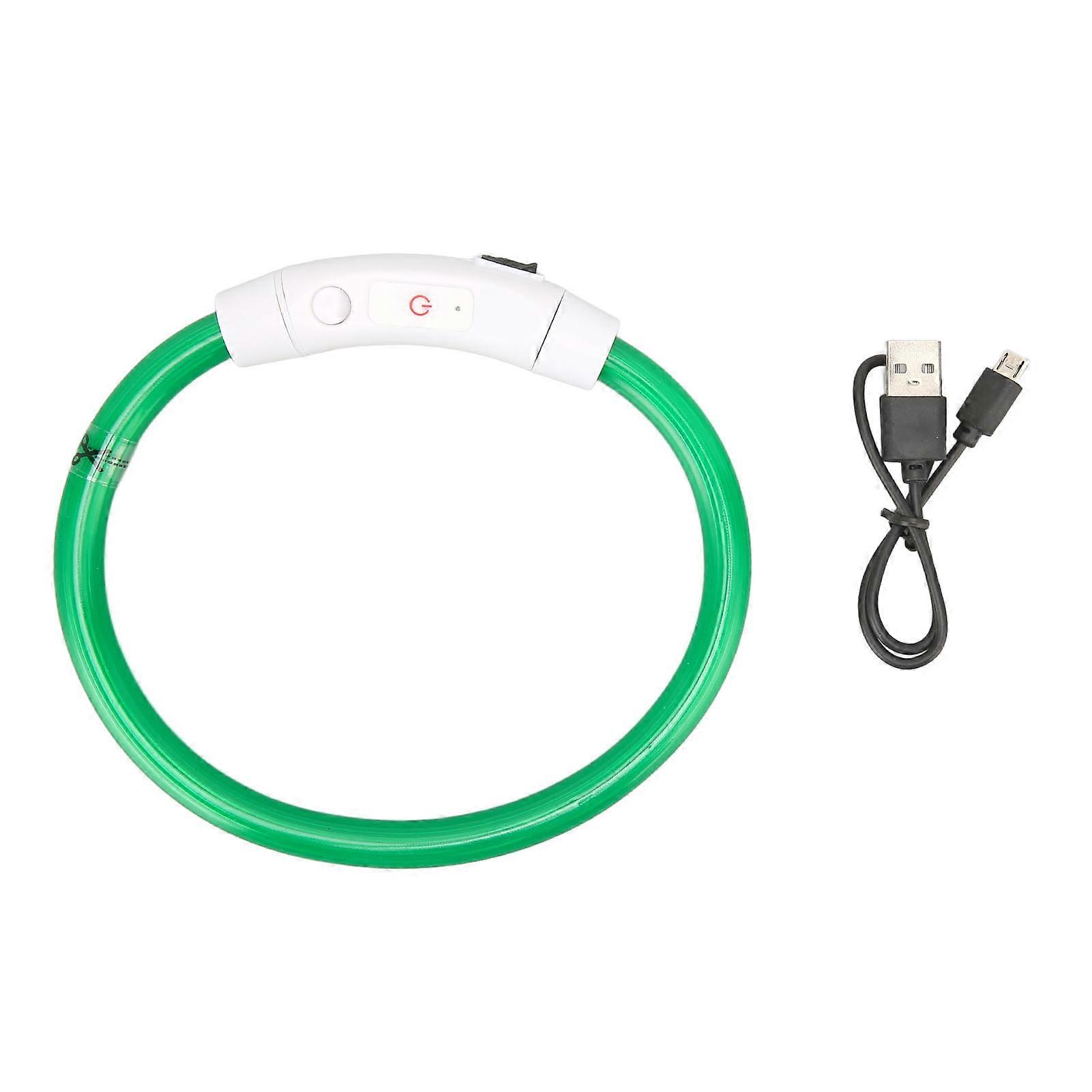 Collier LED anti-perte pour chien, rechargeable, lumineux, pour petits, moyens et grands chiens, collier LED fluide, vert, taille M