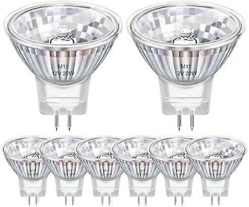 每包 8 个 MR11 GU4 卤素灯泡 12V 20W,35mm*35mm,可调光卤素聚光灯暖白 2800K,机舱卤素反射灯泡