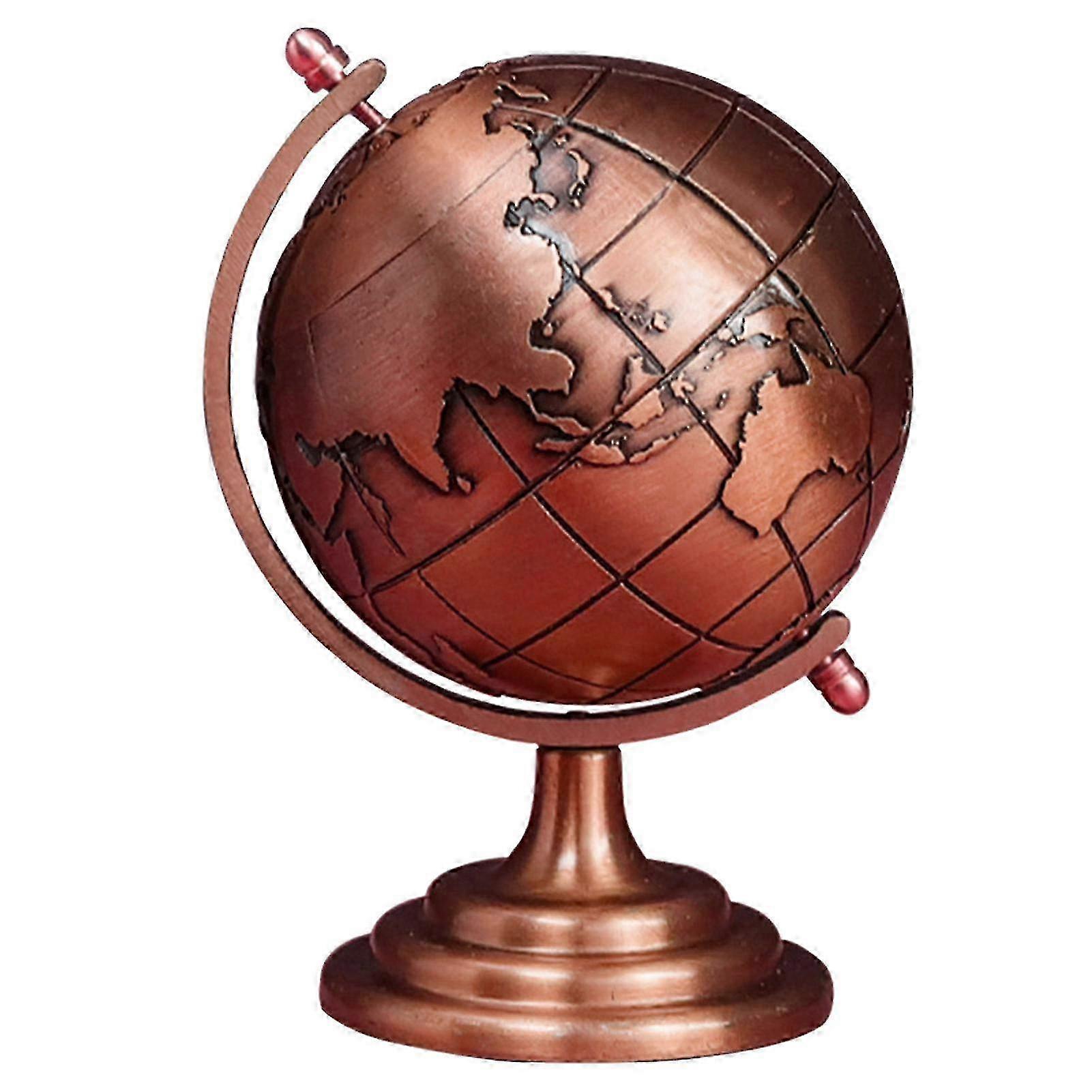 Vintage Style Smooth Texture Brass Sphere Globe for Display in Study Room, Compatible with Various Decor Styles