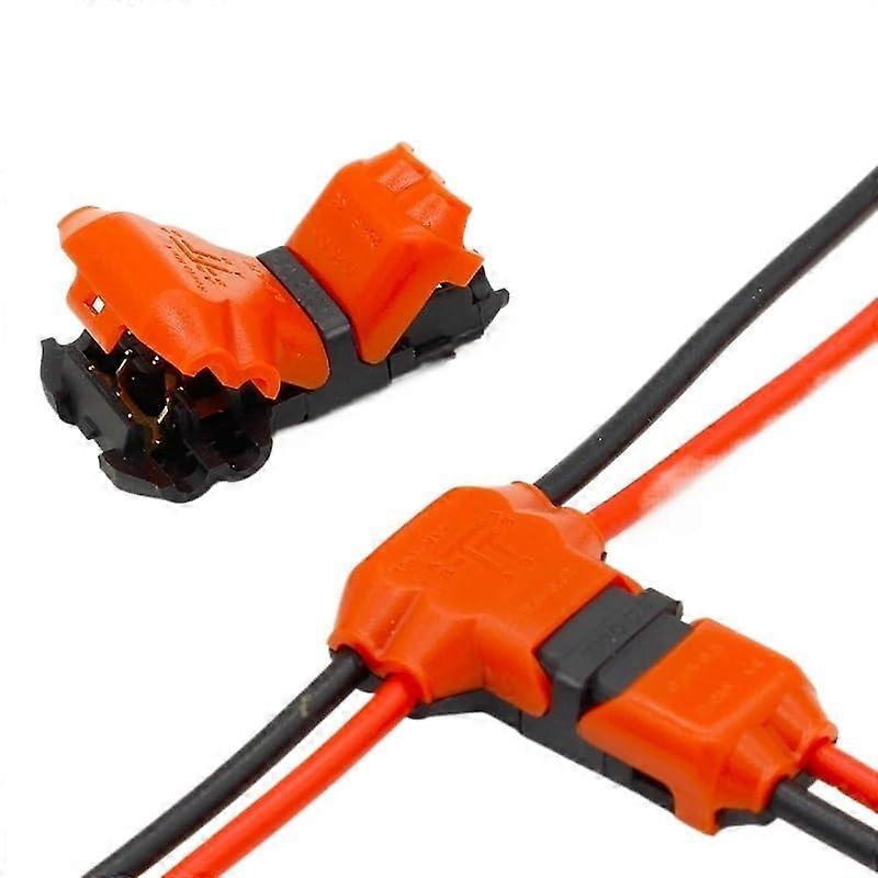 5pcs 2 Pin 2 Way DC / AC 300v 10a Compact Wire Wiring Connector T Shape Conductor Terminal Block with Lever AWG 1824