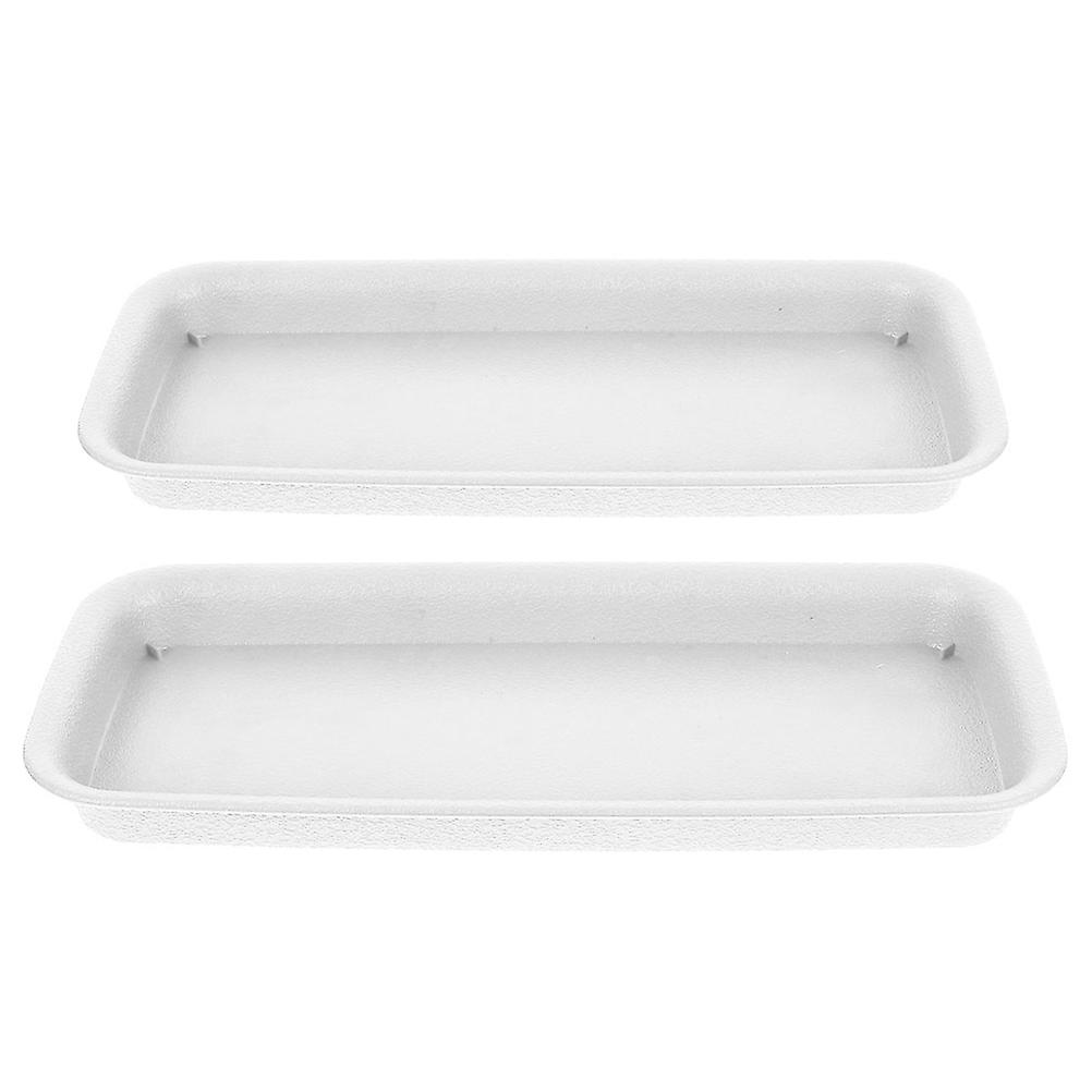 2pcs Rectangular Resin Plant Tray for Flowerpots, Multi Functional Drip Tray for Water Catching, Easy to Clean and Durable Design