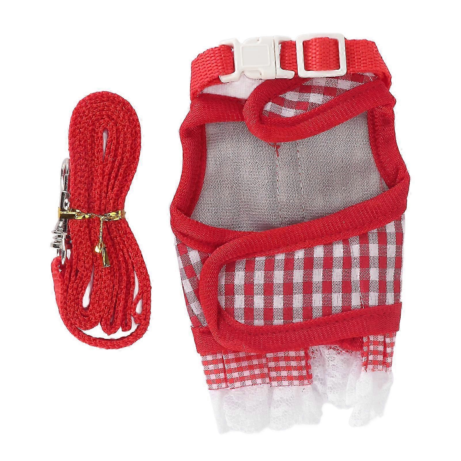 Cute Breathable Small Pet Vest Leash with Lace Hem for Hedgehog and Ferret