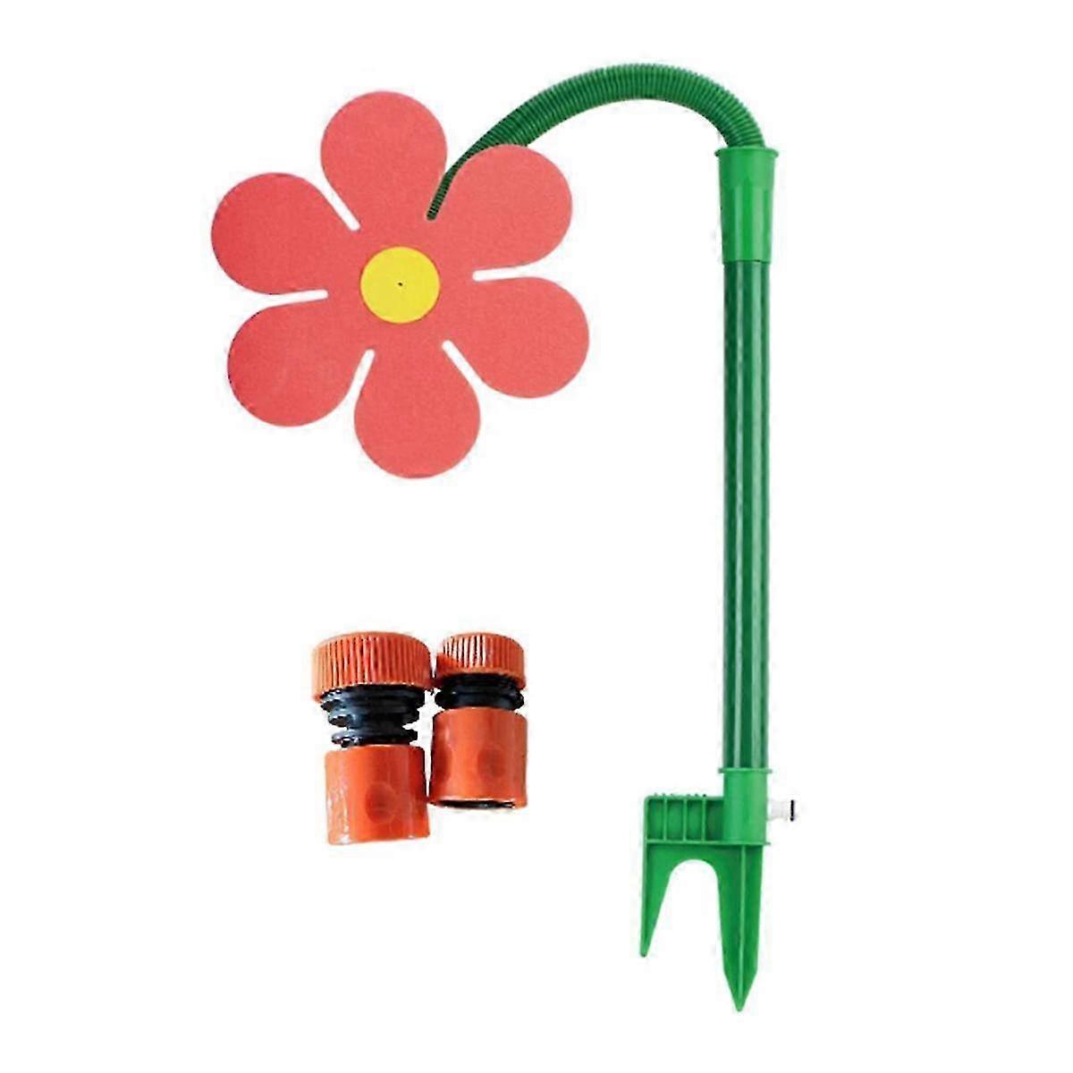 Flower-Shaped Watering Sprinkler with 720 Rotating Function for Yard and Lawn Irrigation Tool in Red