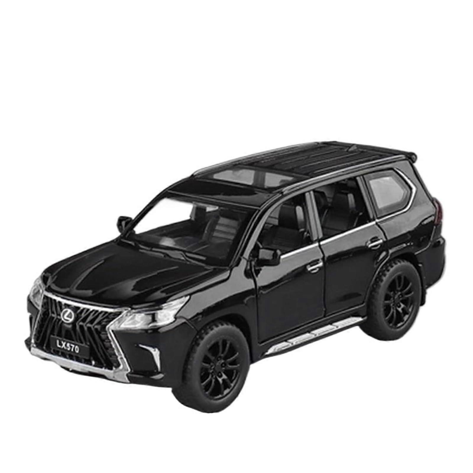 Miniature Model 1:32 Scale LX570 SUV Die-Cast Car with Sound and Lights for Hobby Collectors and Realistic Display