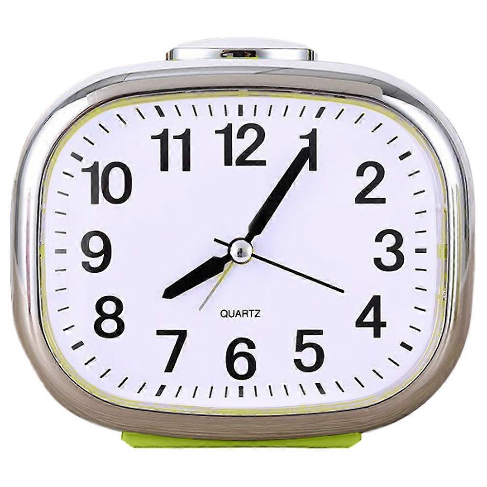 Mute Night Light Clock, Simple Children's Clock, Multi-Function Alarm Clock-Grøn