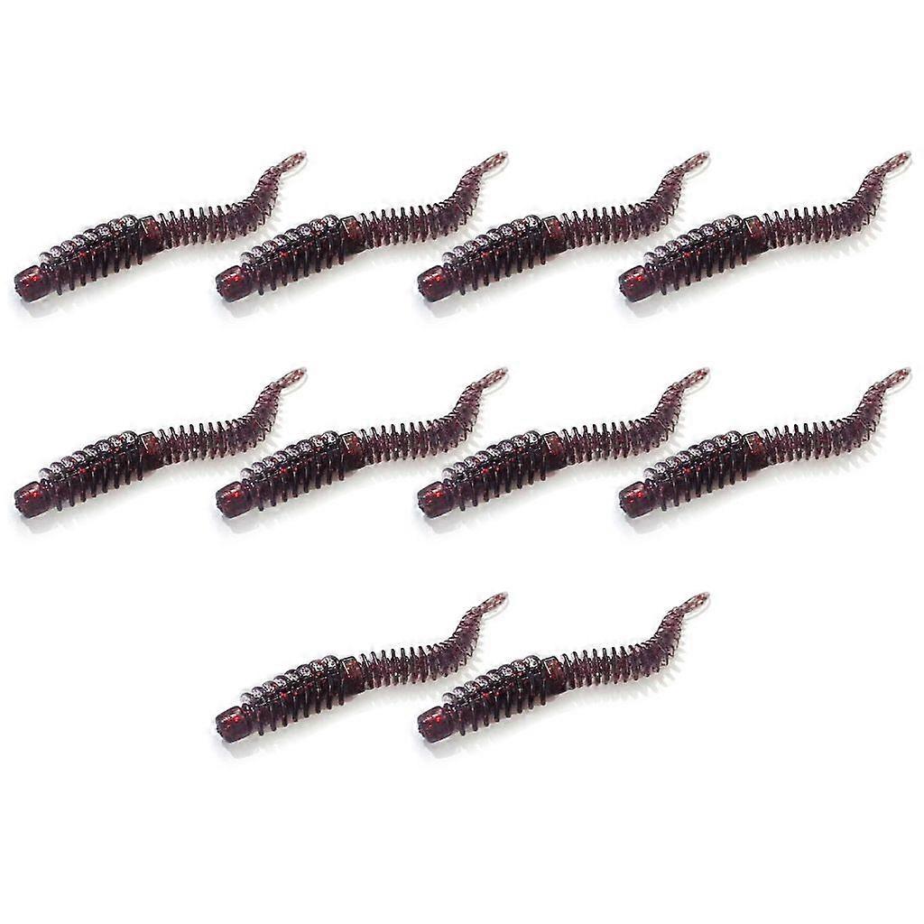 10Pcs Soft Lures Artificial Swimbaits Realistic Swimming TPE Worm Baits