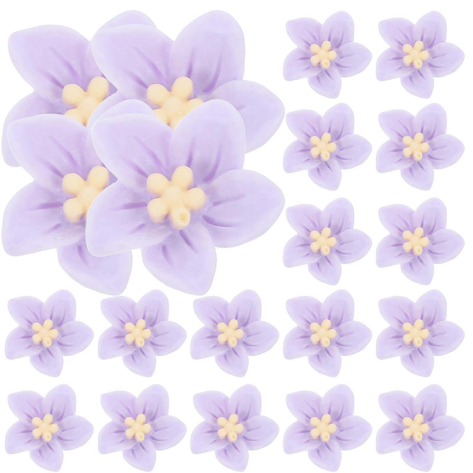 Artificial Flower Resin Flatback Embellishments Resin Flower Wedding 1.50X1.50X0.50CM Diy Crafts 50Pcs