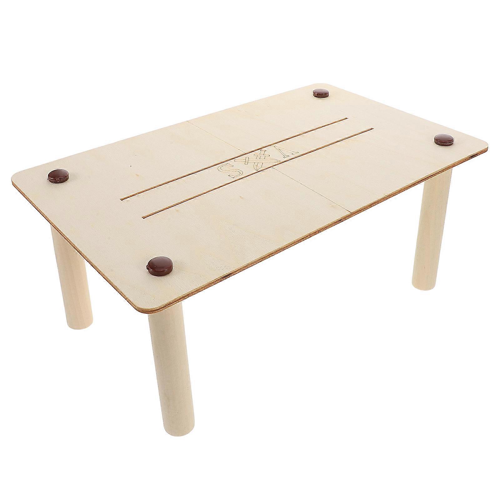 Wooden Hamster Play Platform with Ladder for Small Animal Habitat – Squirrel, Chinchilla, and Small Pet Decor – Multi Use Table for Games and Desk