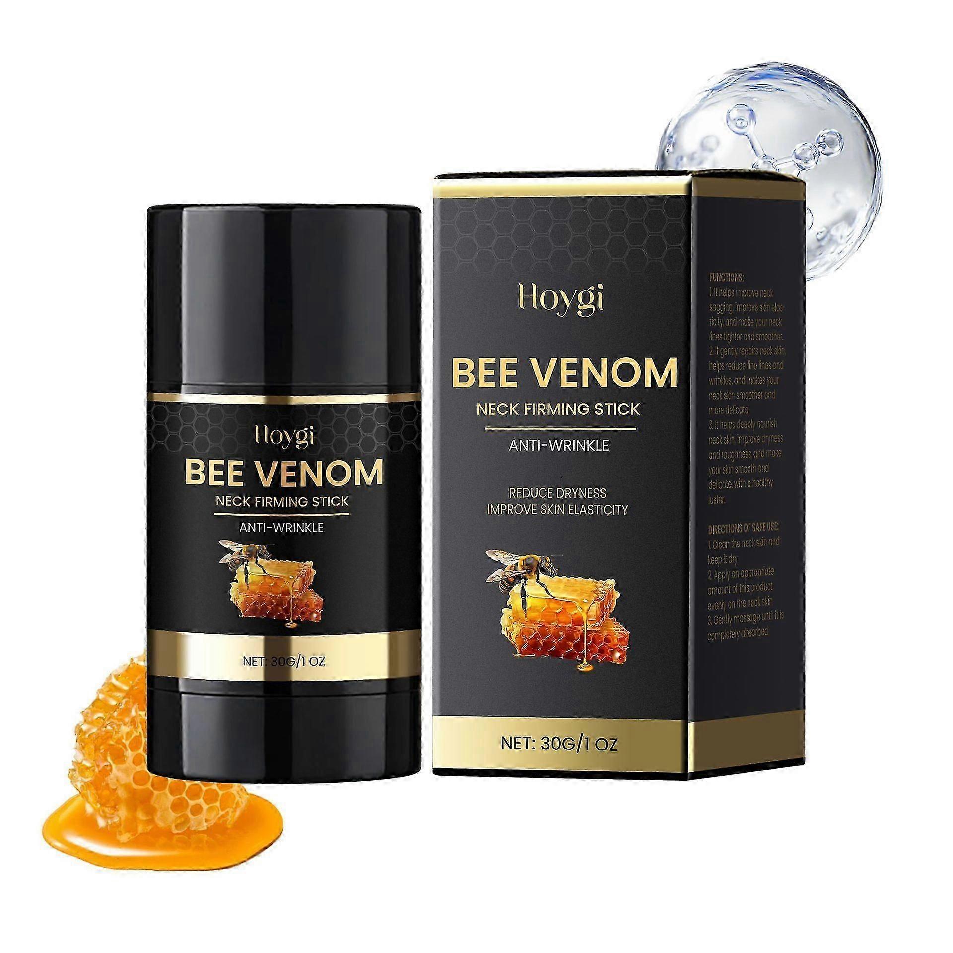 Anti-Wrinkle Neck Firming Stick with Vitamin E, Honey & Bee Venom Deep Hydration, Improves Elasticity & Reduces Fine Lines, Natural Moisturizing Crea