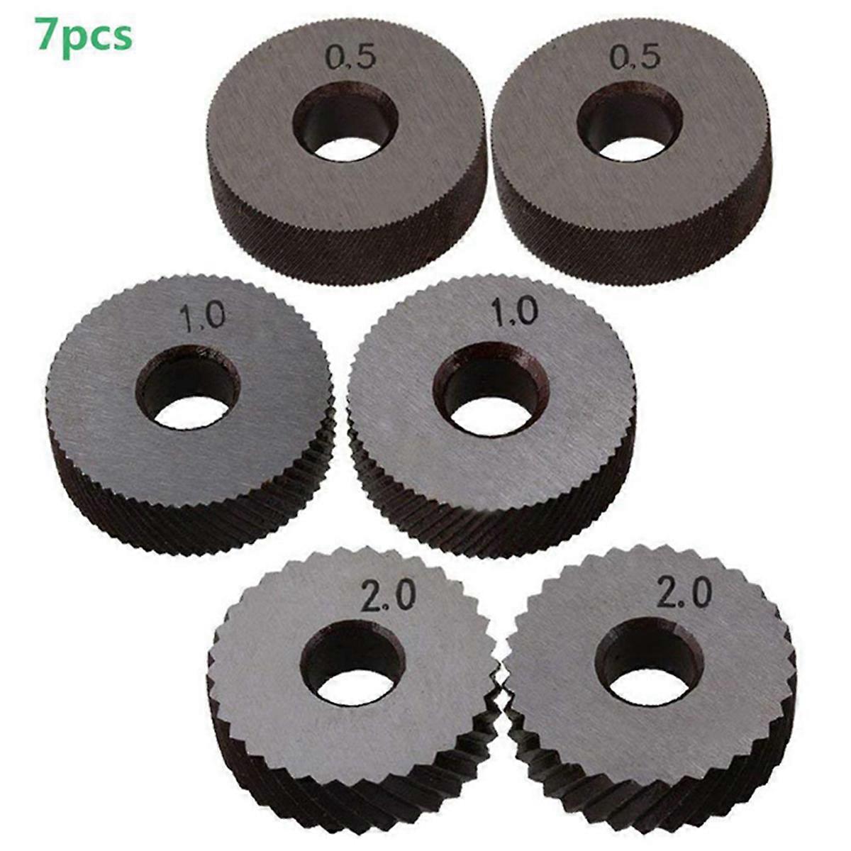 7 Pcs Double Wheel Knurling Tool Set Lathe Set Wheel Knurling Tool